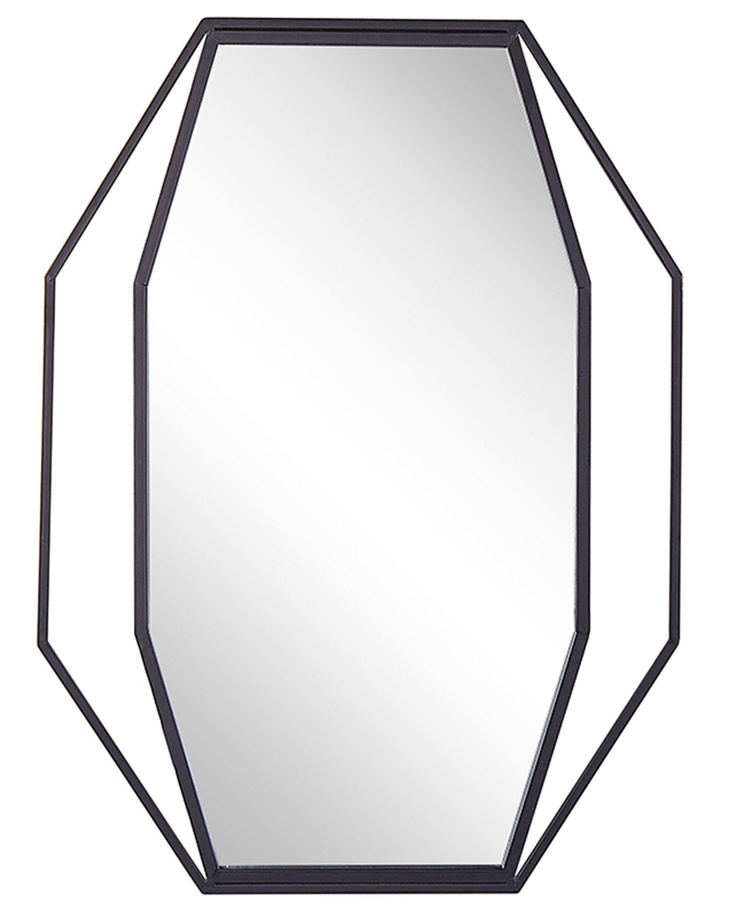 Octagonal Steel Wall Mirror 60x80cm Graphite Grey