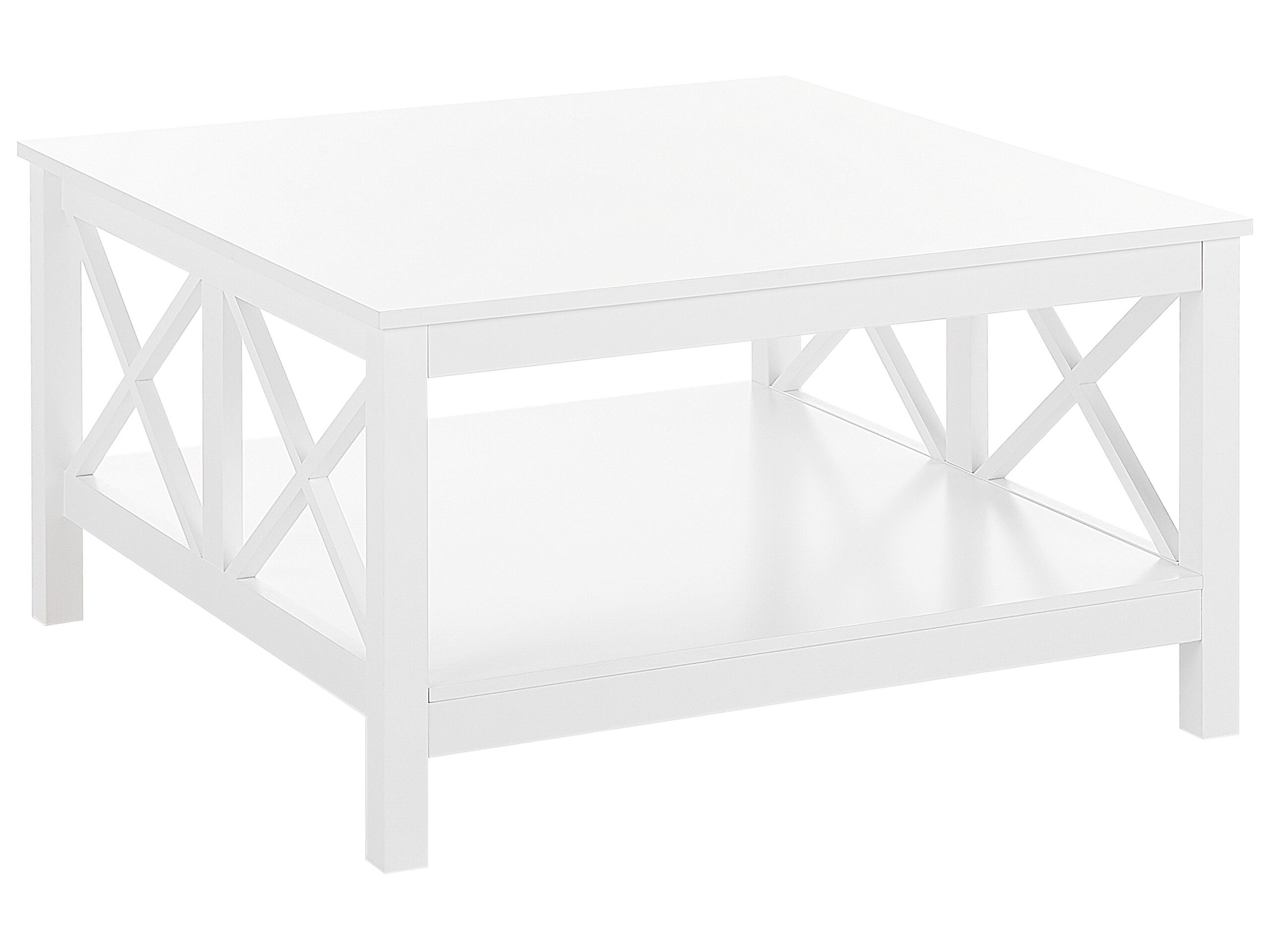 Coffee Table with Shelf White LOTTA