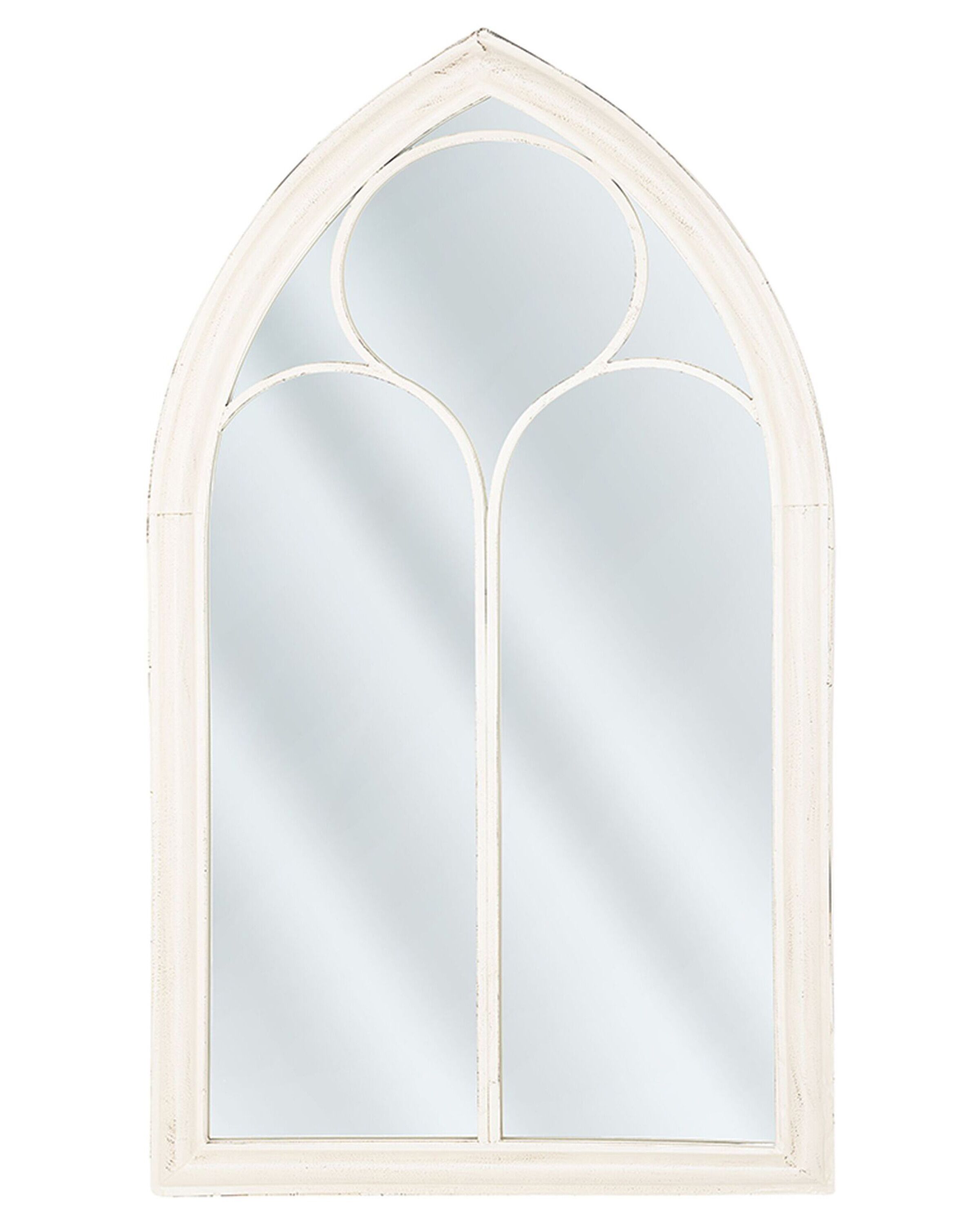 Metal Window Wall Mirror 62x113cm Off - White