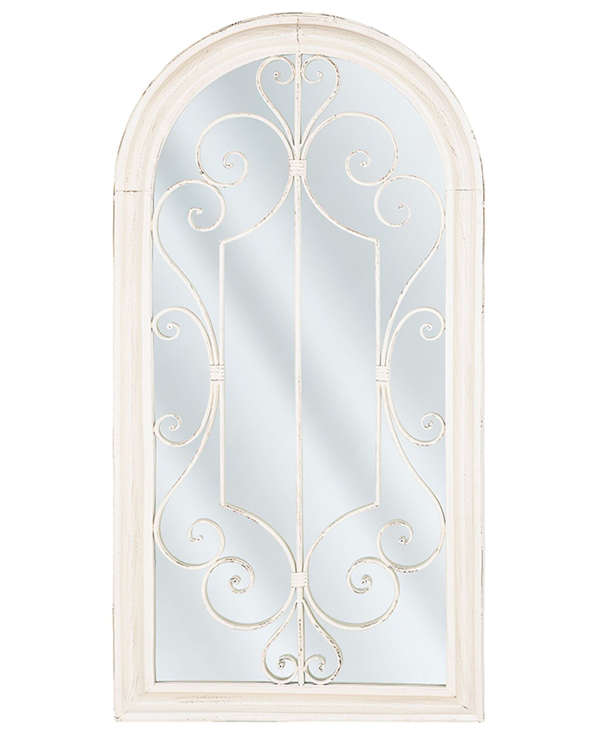 Metal Window Wall Mirror 49x97cm Off - White