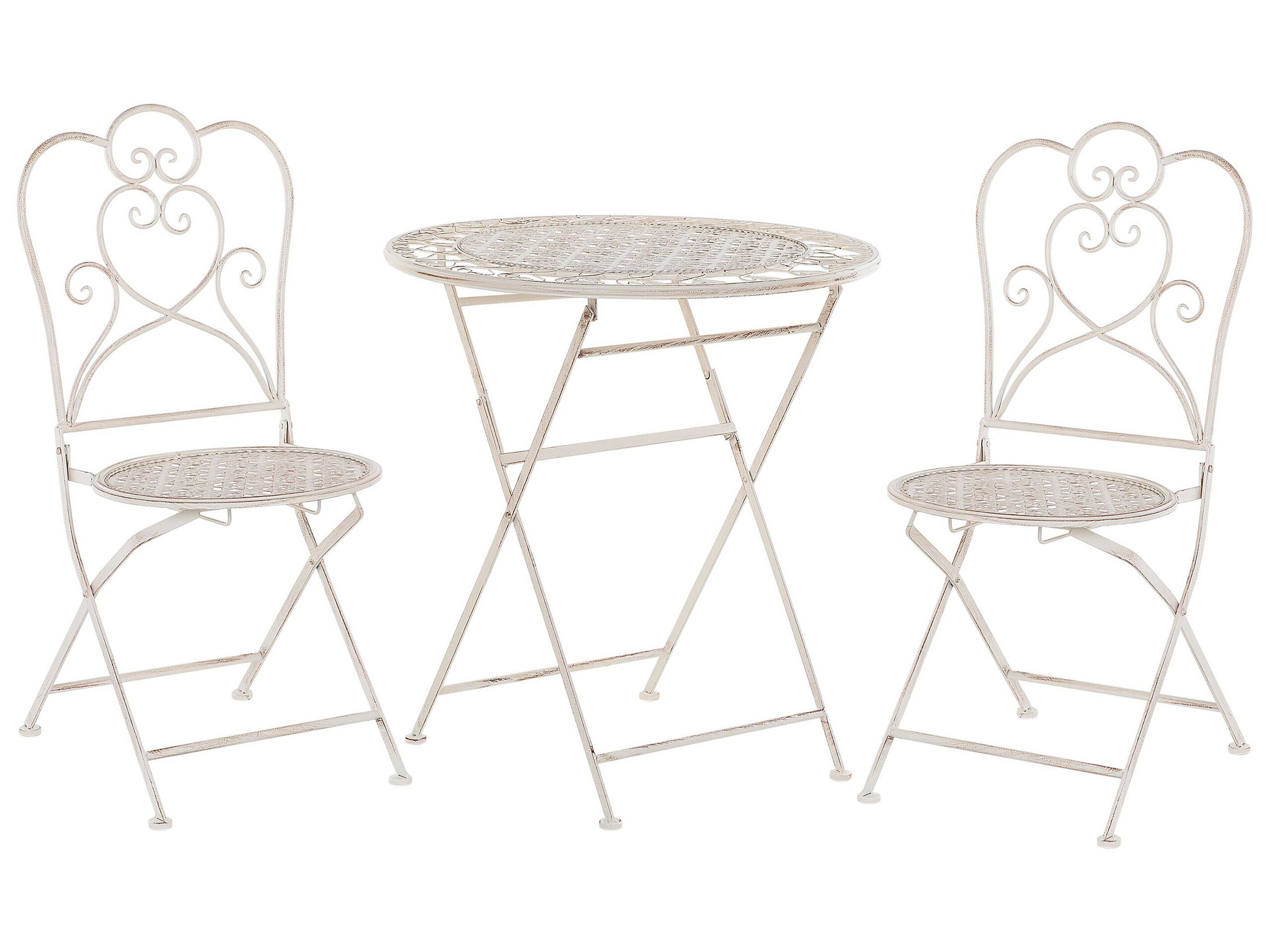 Metal Garden Bistro Set Beige TRIESTE