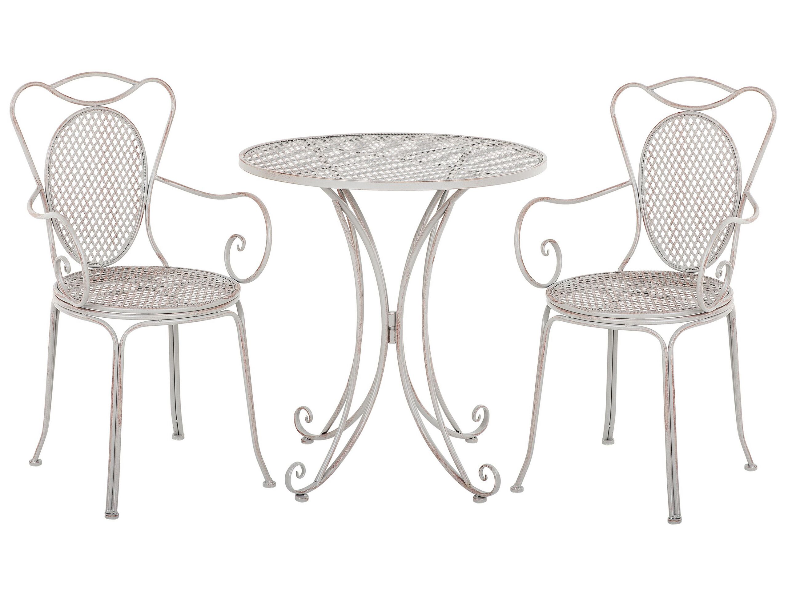 Metal Garden Bistro Set Grey CILENTO