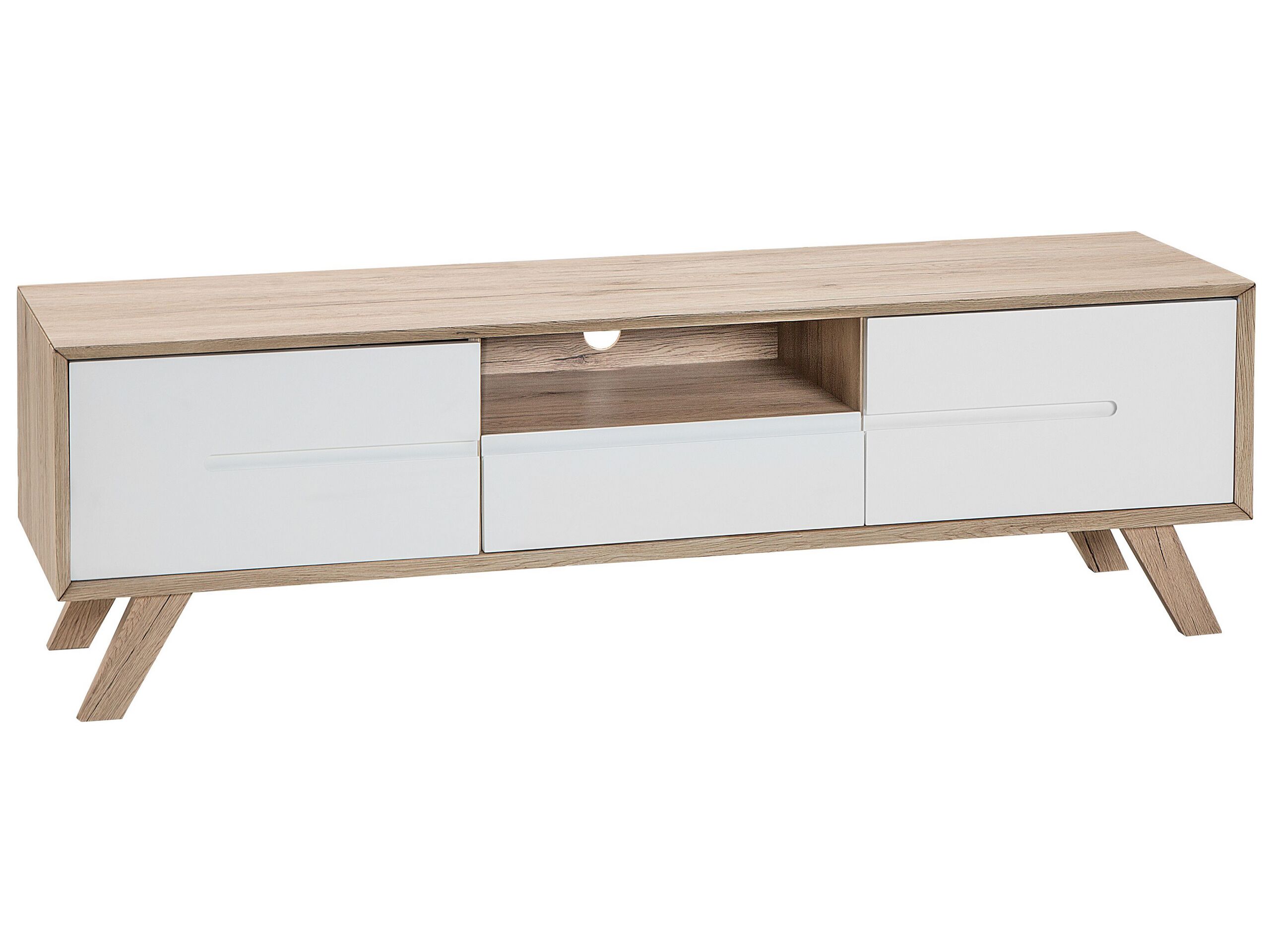 TV Stand Light Wood with White FORESTER
