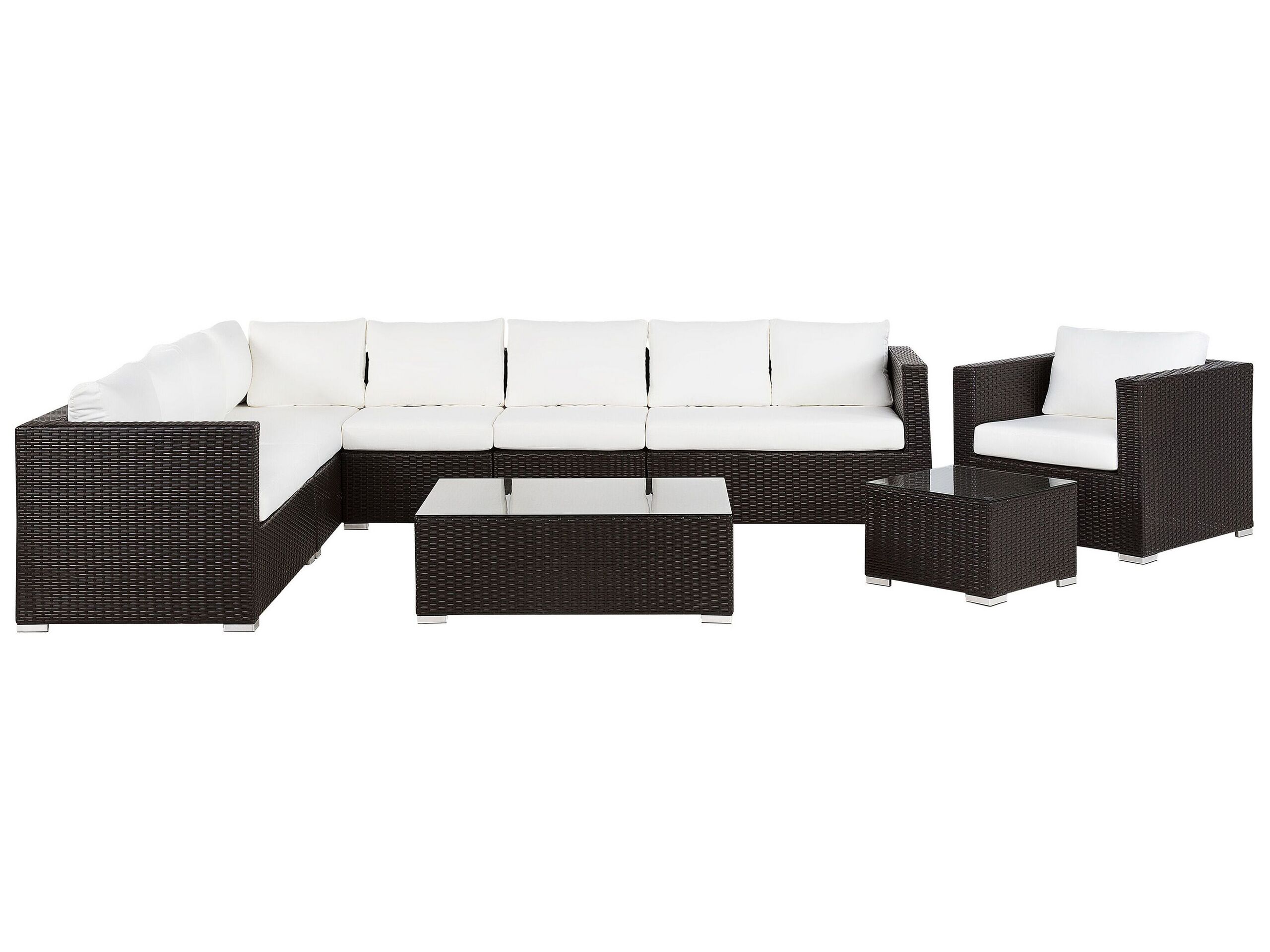 8 Seater PE Rattan Modular Garden Lounge Set Brown XXL