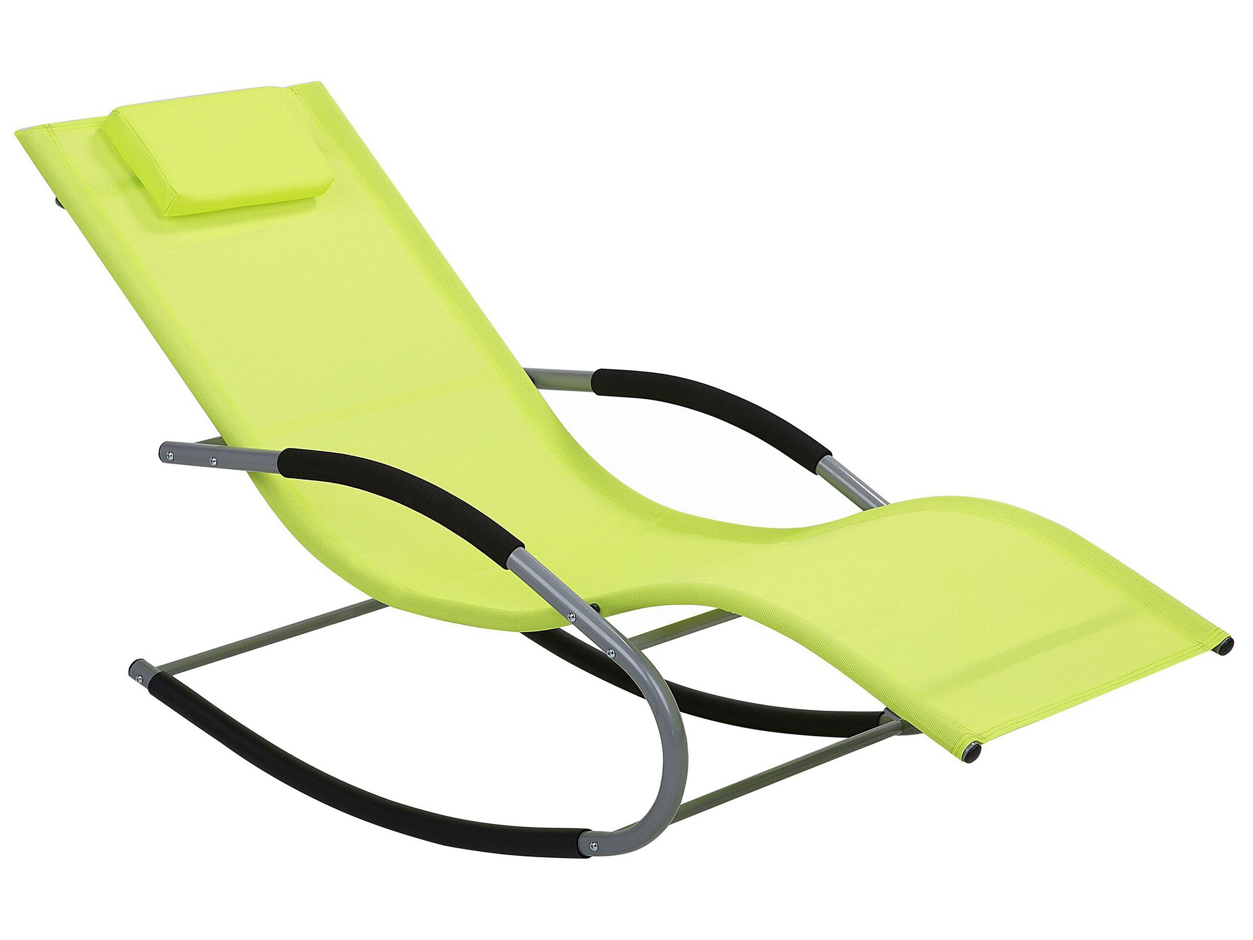 Steel Rocking Sun Lounger Lime Green CARANO