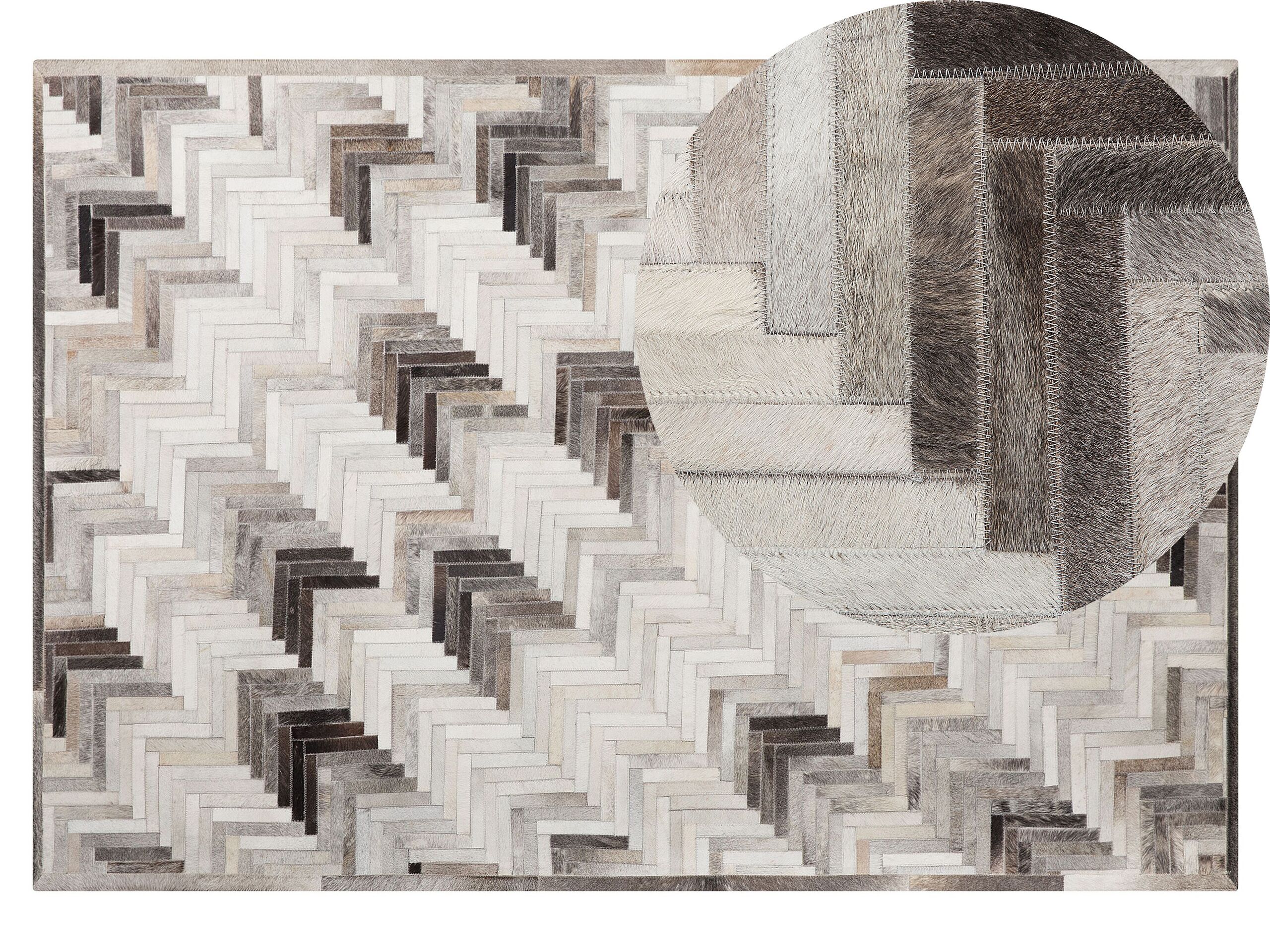 Cowhide Area Rug 140x200cm Grey and Beige