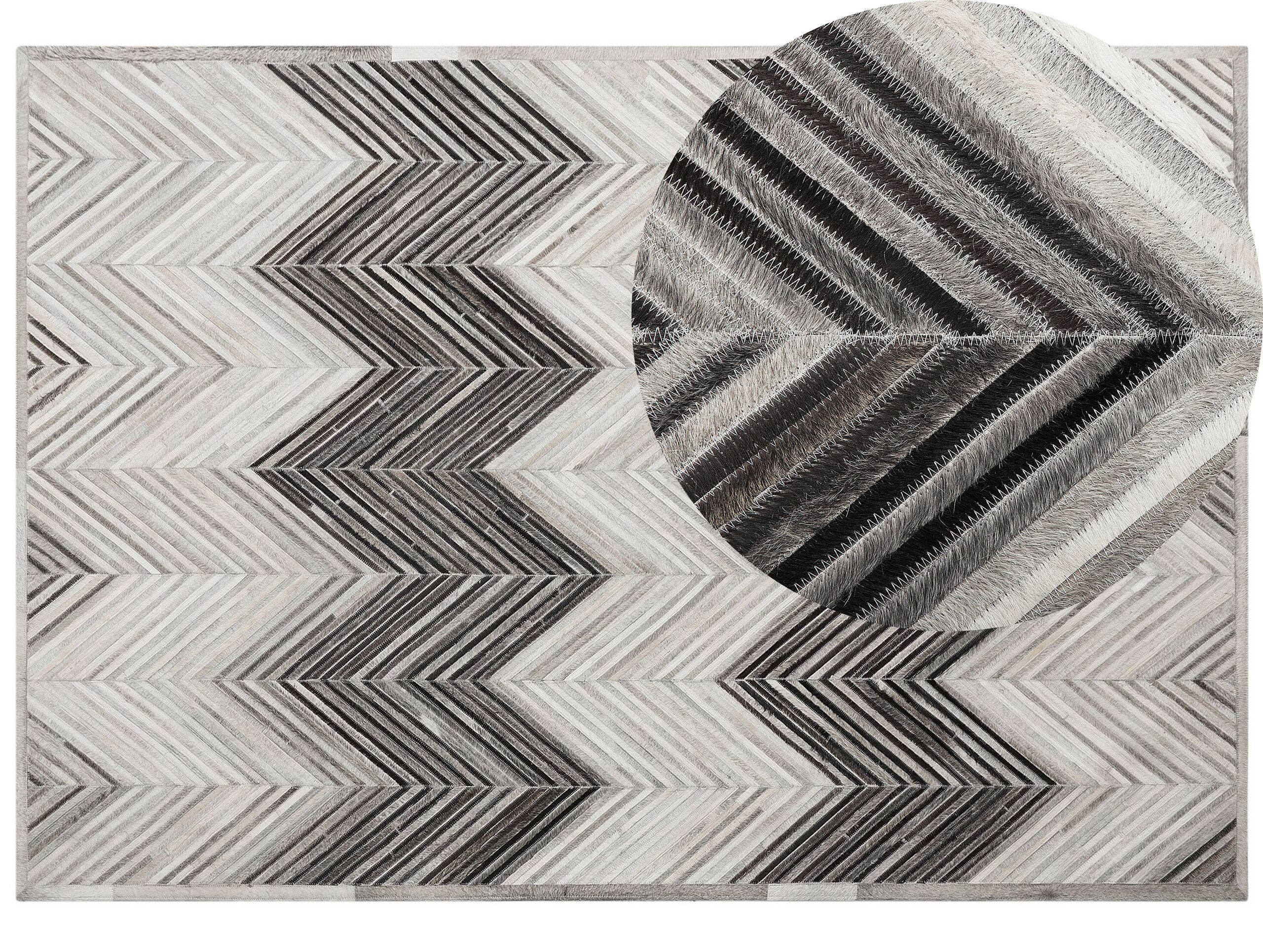 Cowhide Area Rug 160x230cm Grey