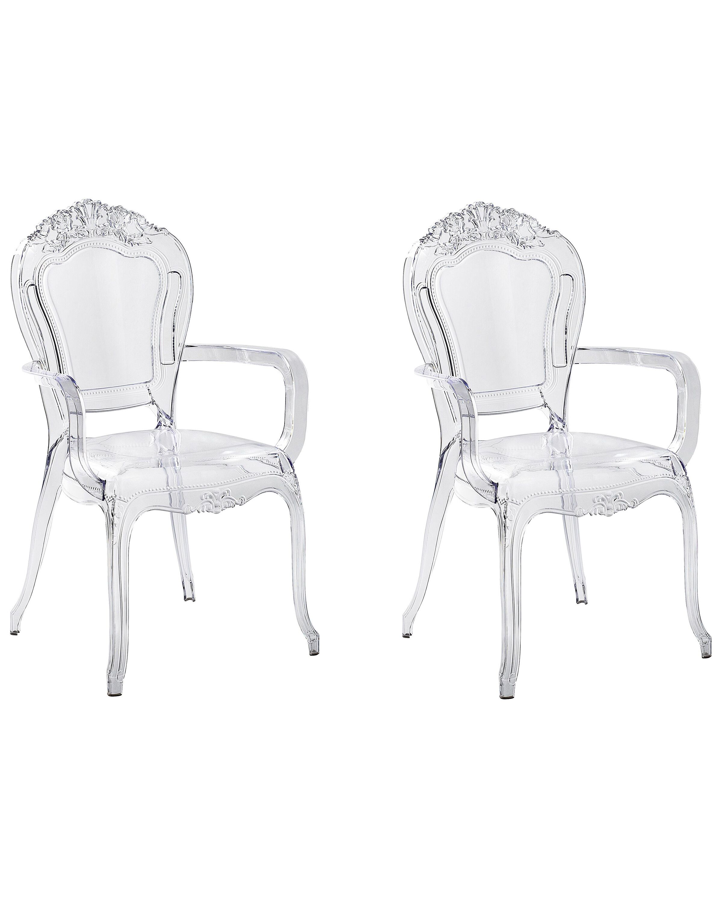 Set of 2 Accent Chairs Acrylic Transparent VERMONT II
