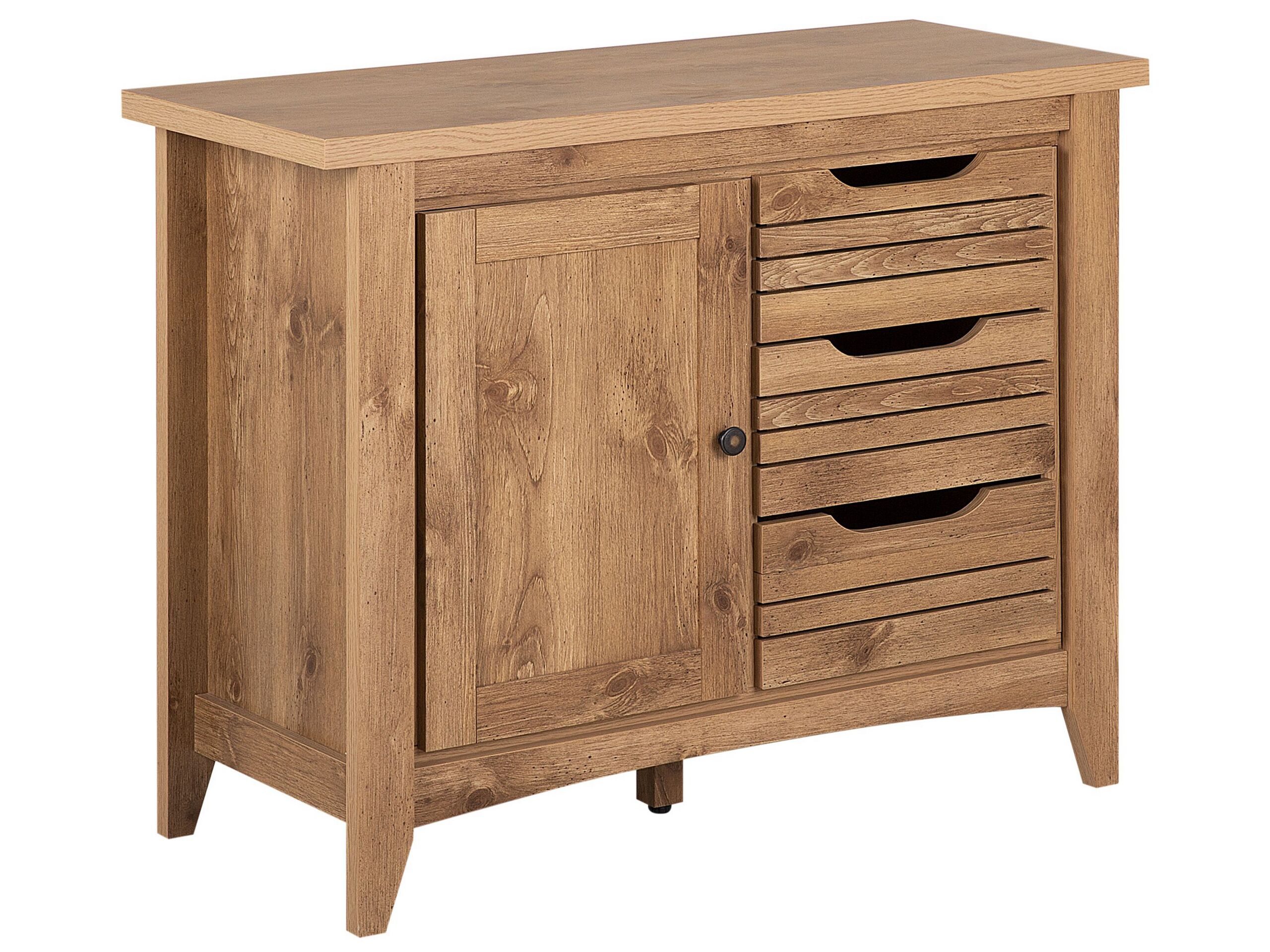 3 Drawer Sideboard Light Wood AGORA