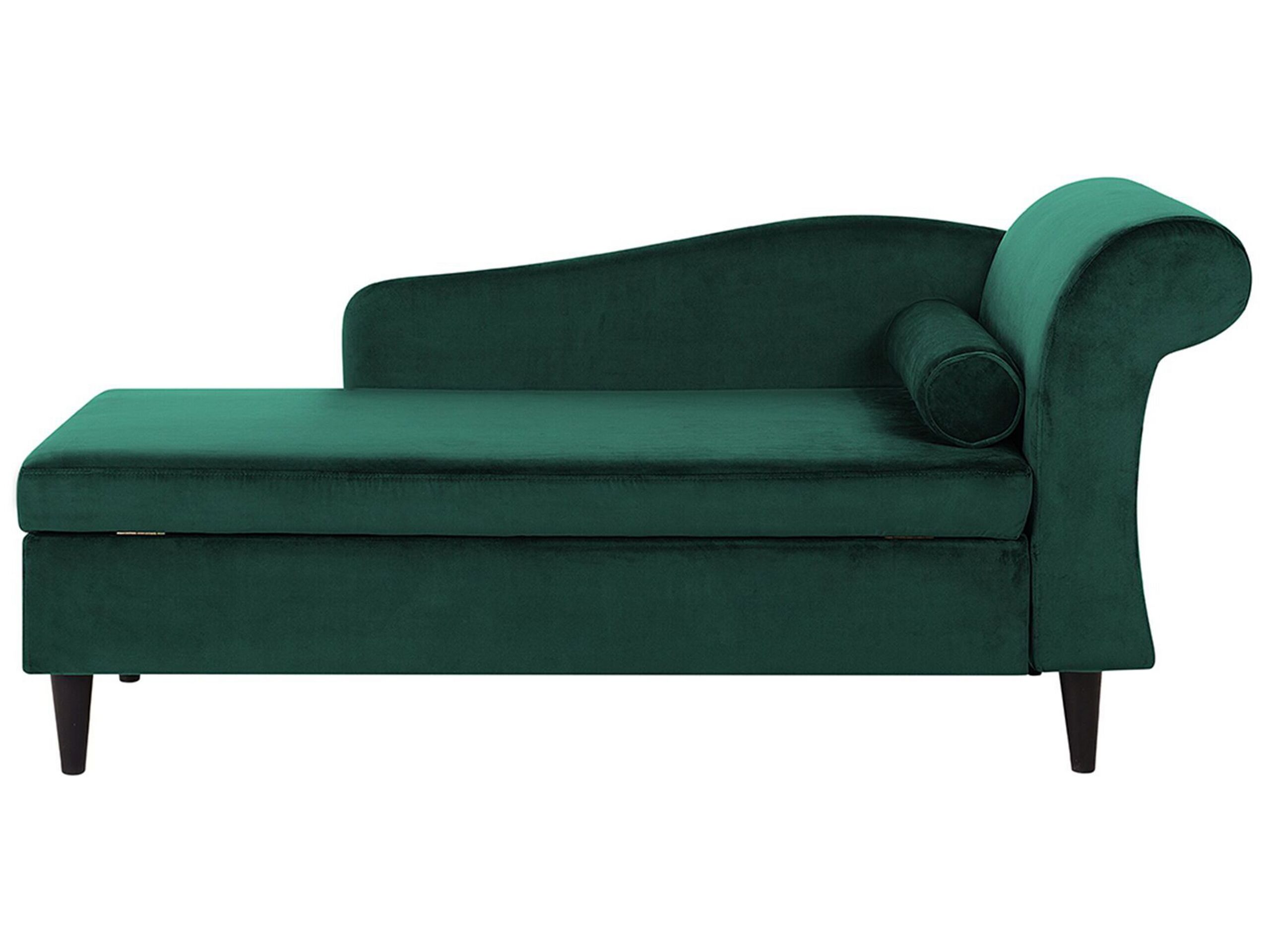 Right Hand Velvet Chaise Lounge Emerald Green LUIRO