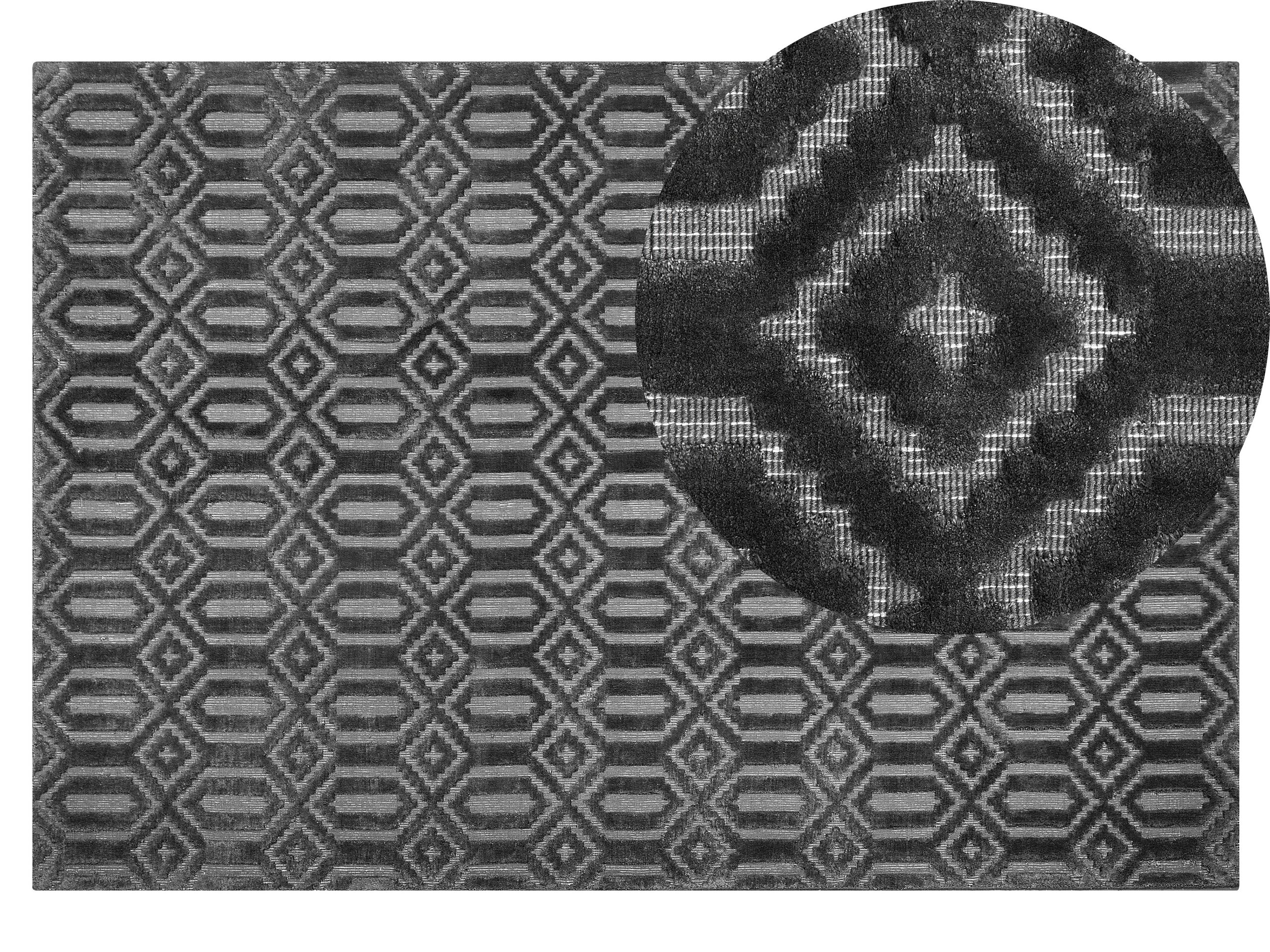 Viscose Rug 140x200cm Dark Grey