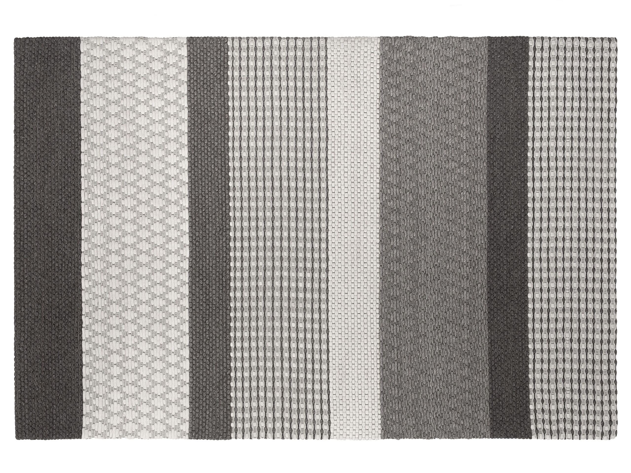 Wool Area Rug 140x200cm Grey