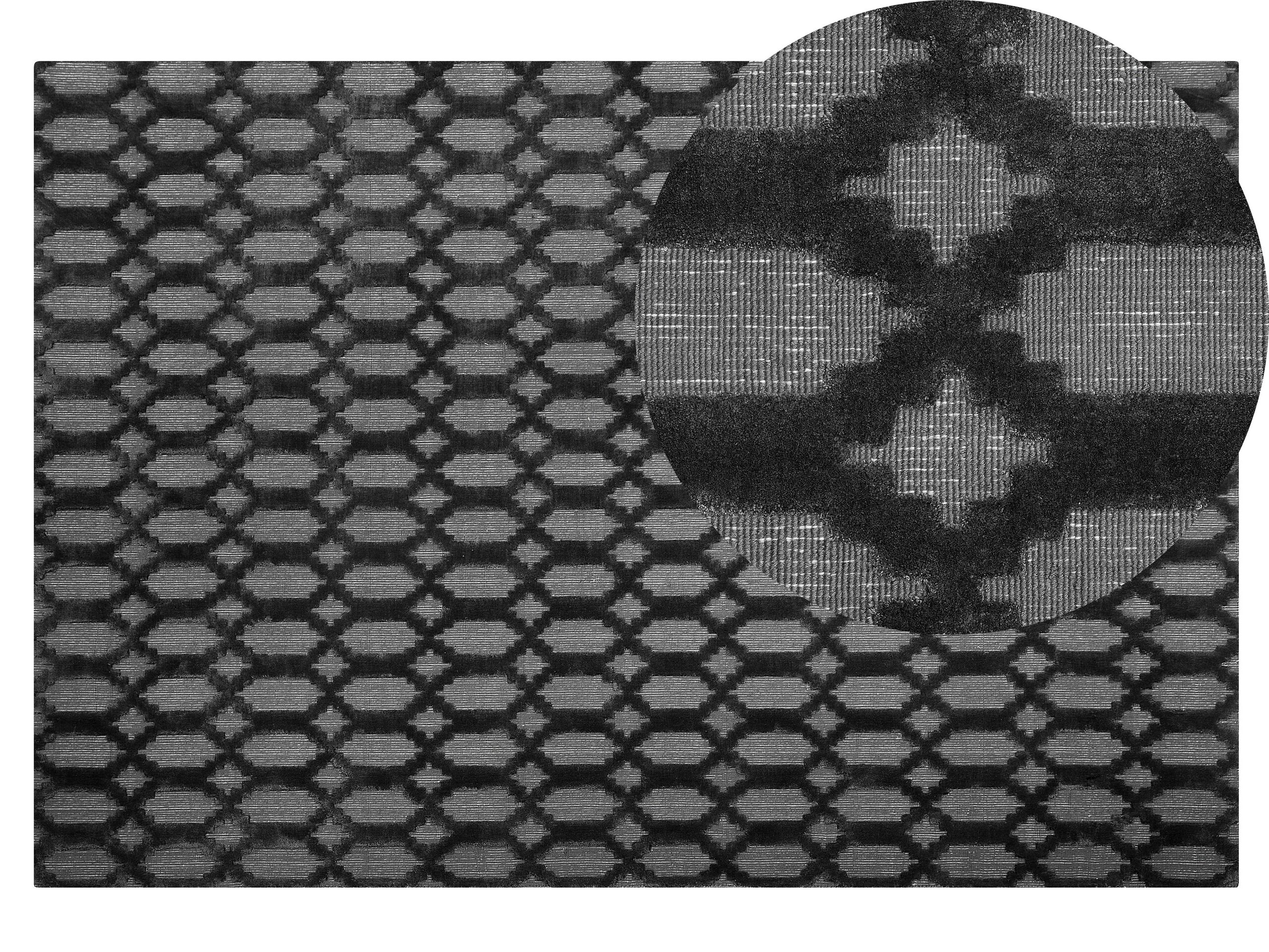 Viscose Rug 140x200cm Dark Grey
