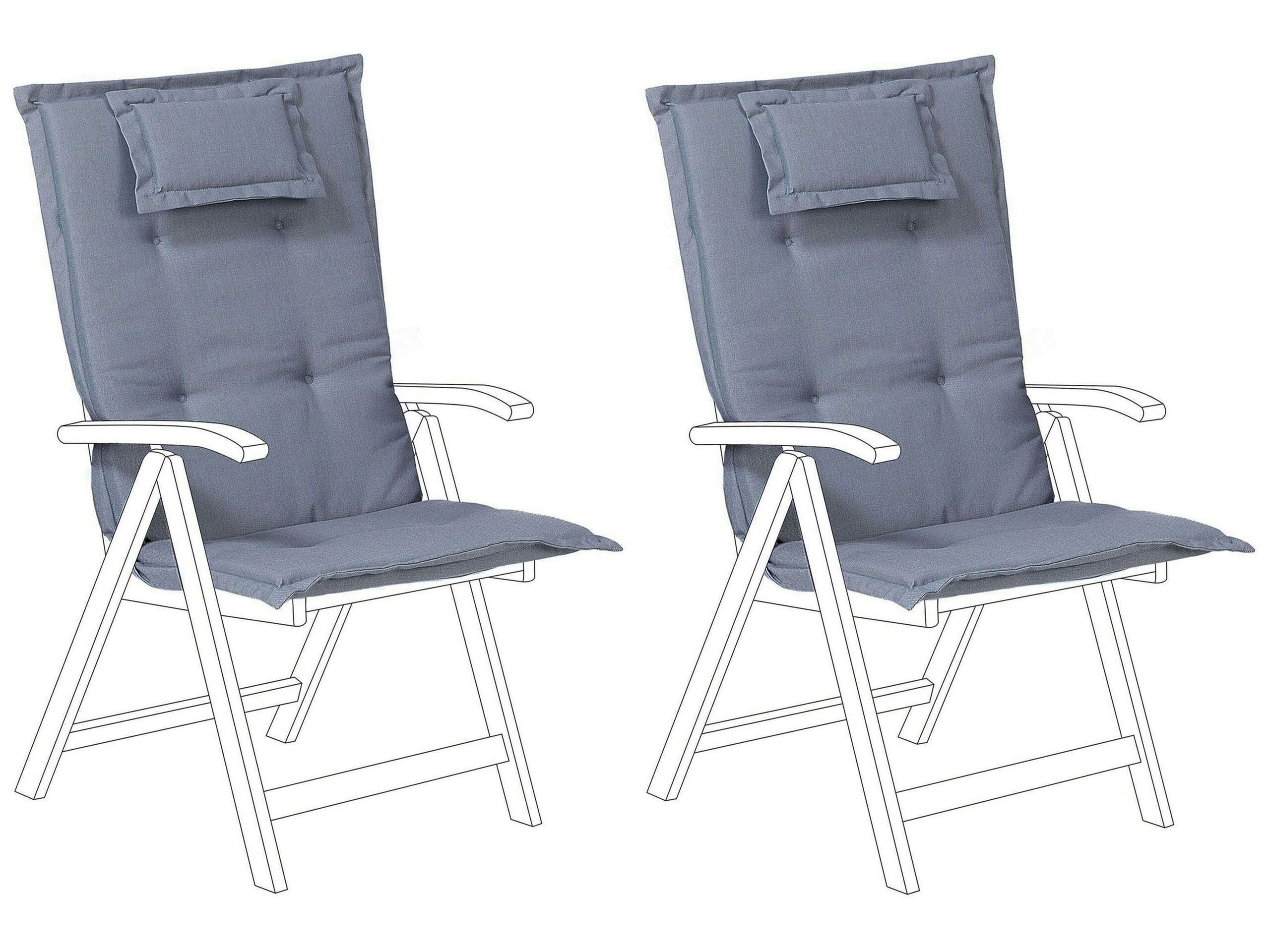 Set of 2 Outdoor Seat/Back Cushions Blue TOSCANA/JAVA