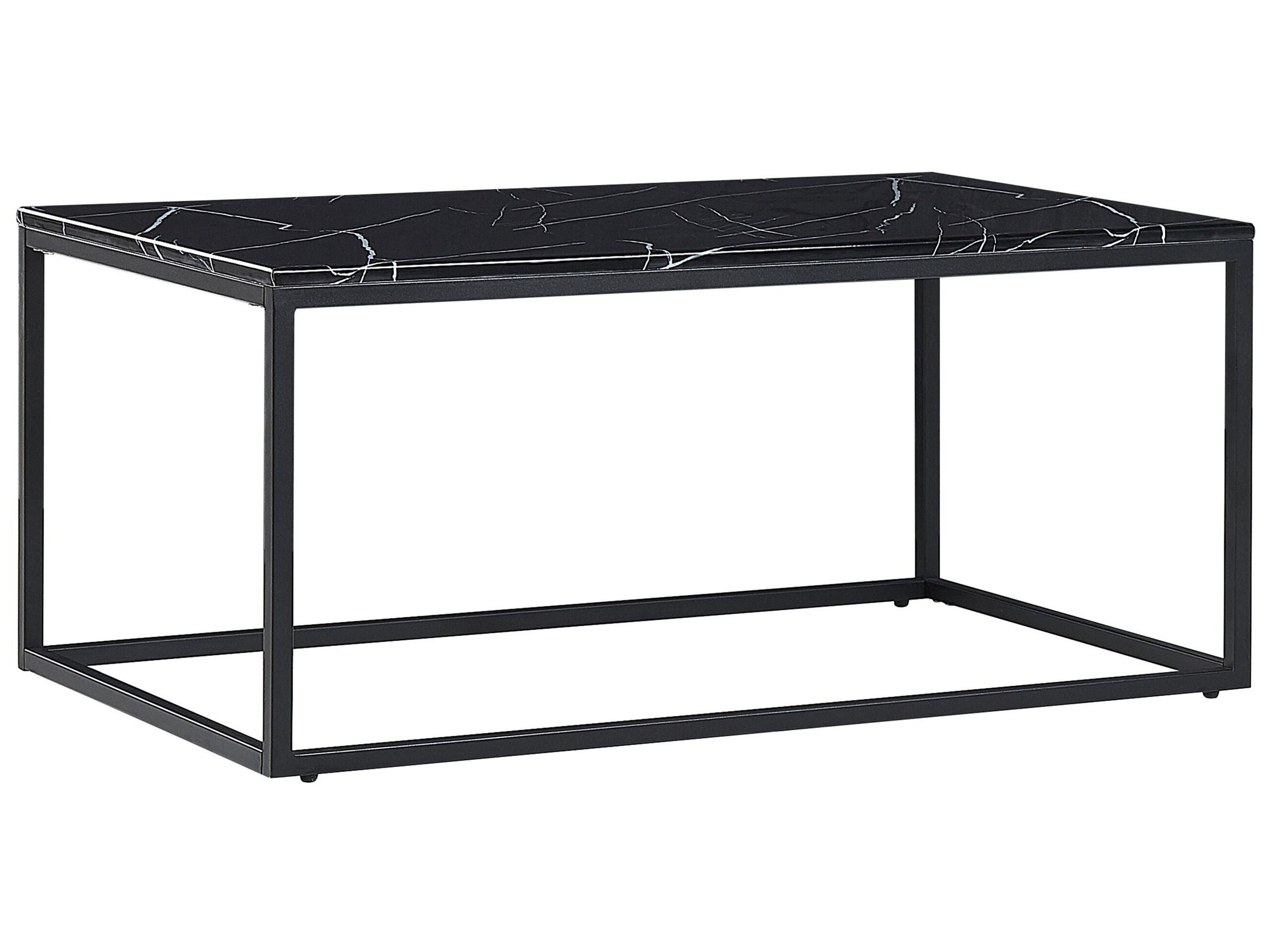 Marble Effect Coffee Table Black
