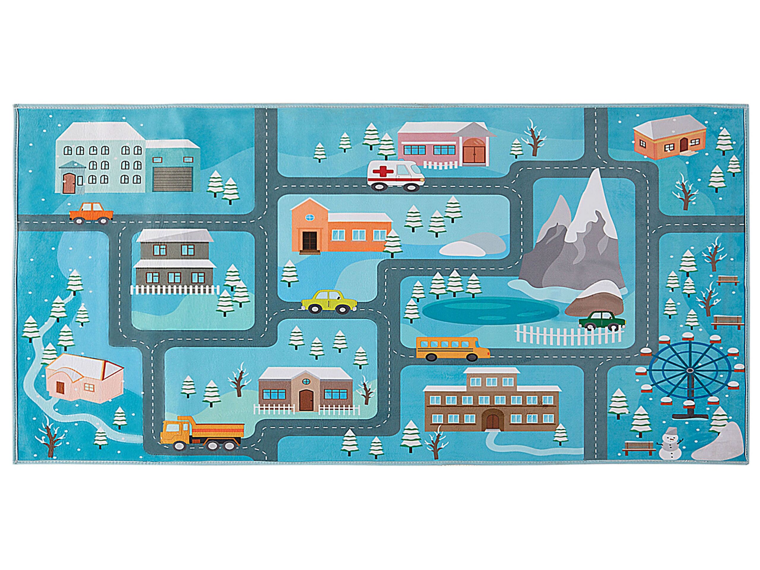 Kids Rug City Print 80x150cm