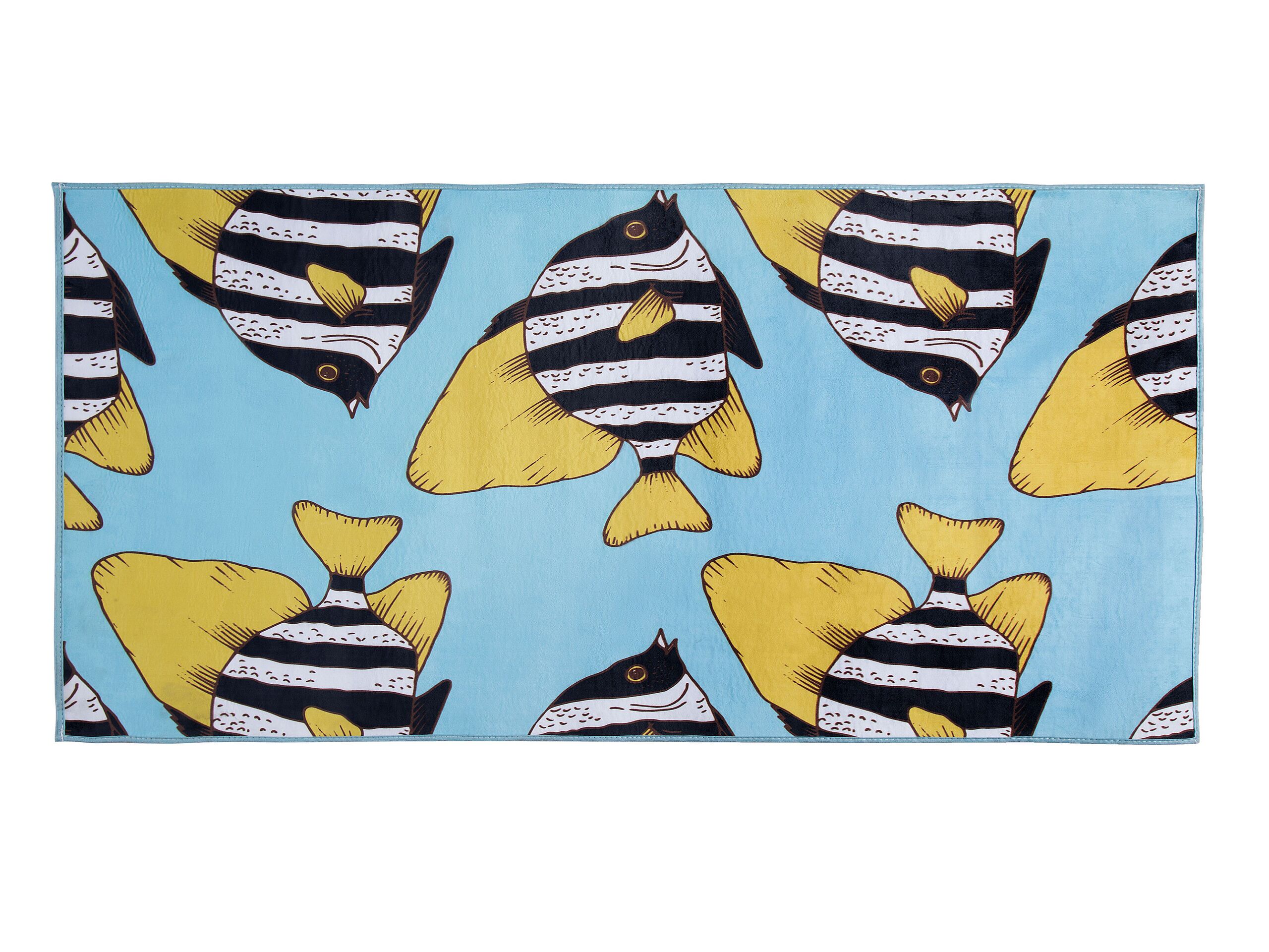 Area Rug Fish Print 80x140cm Blue