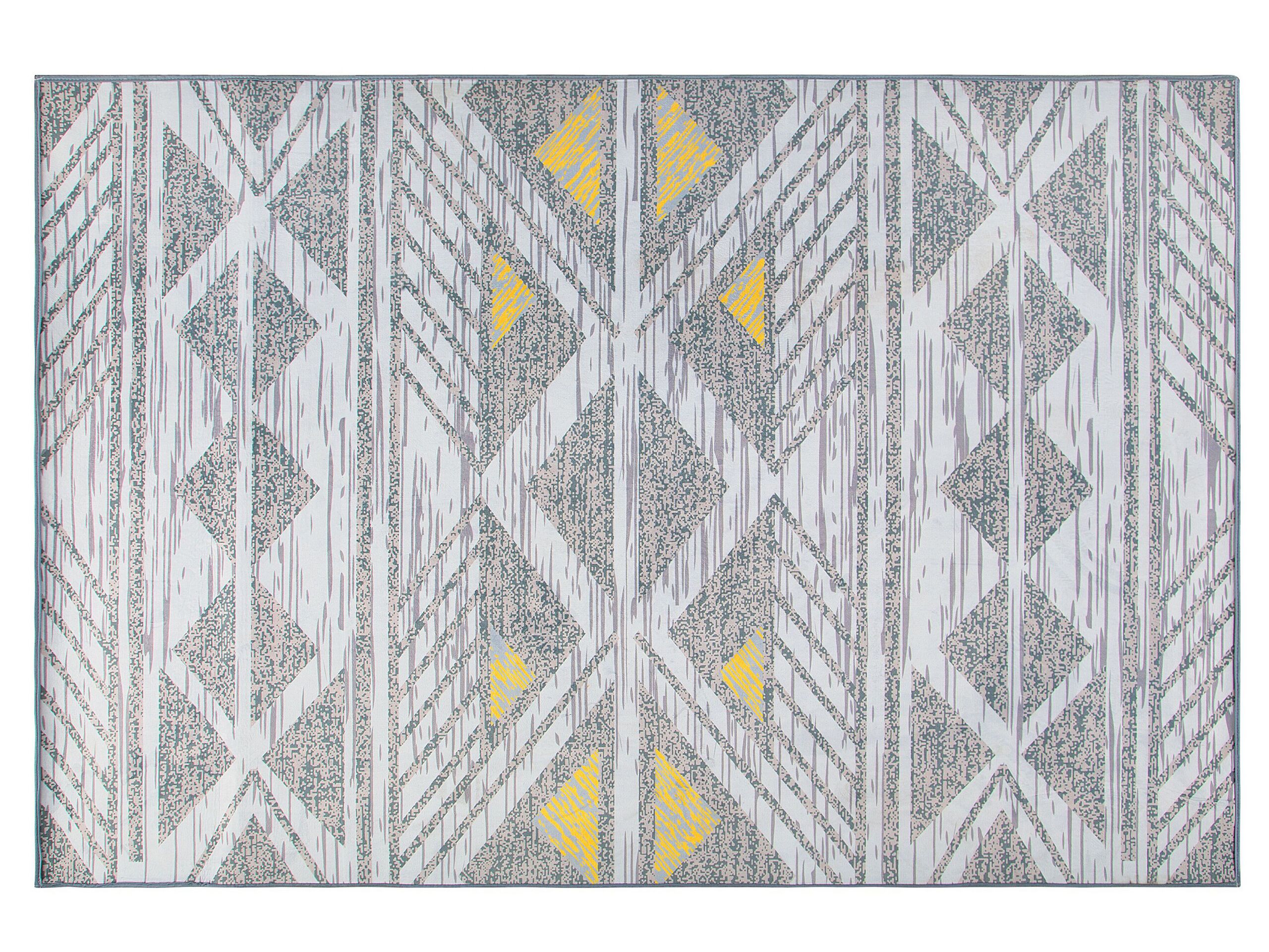 Area Rug 160x230cm Grey with Yellow