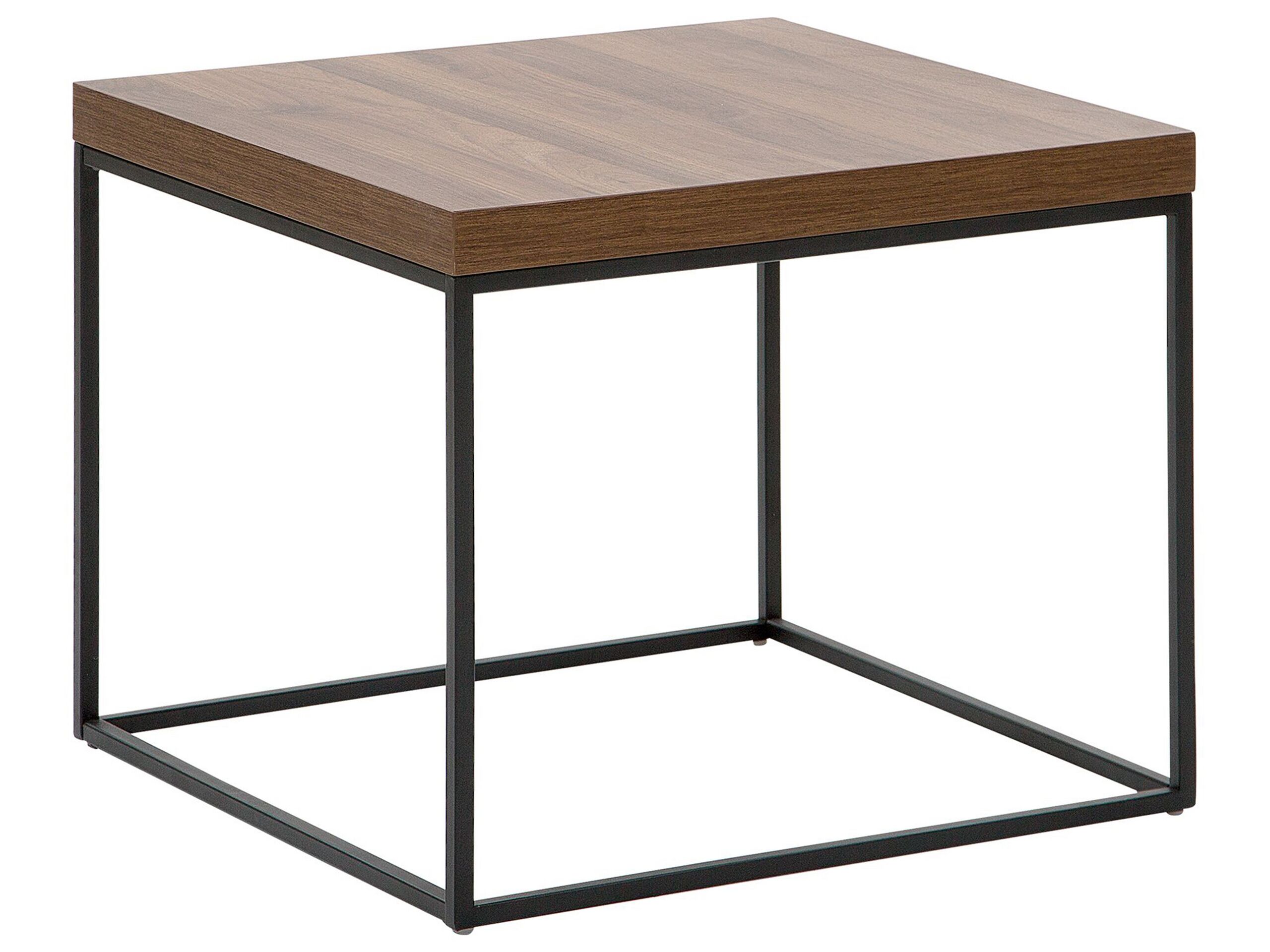 Side Table Dark Wood with Black