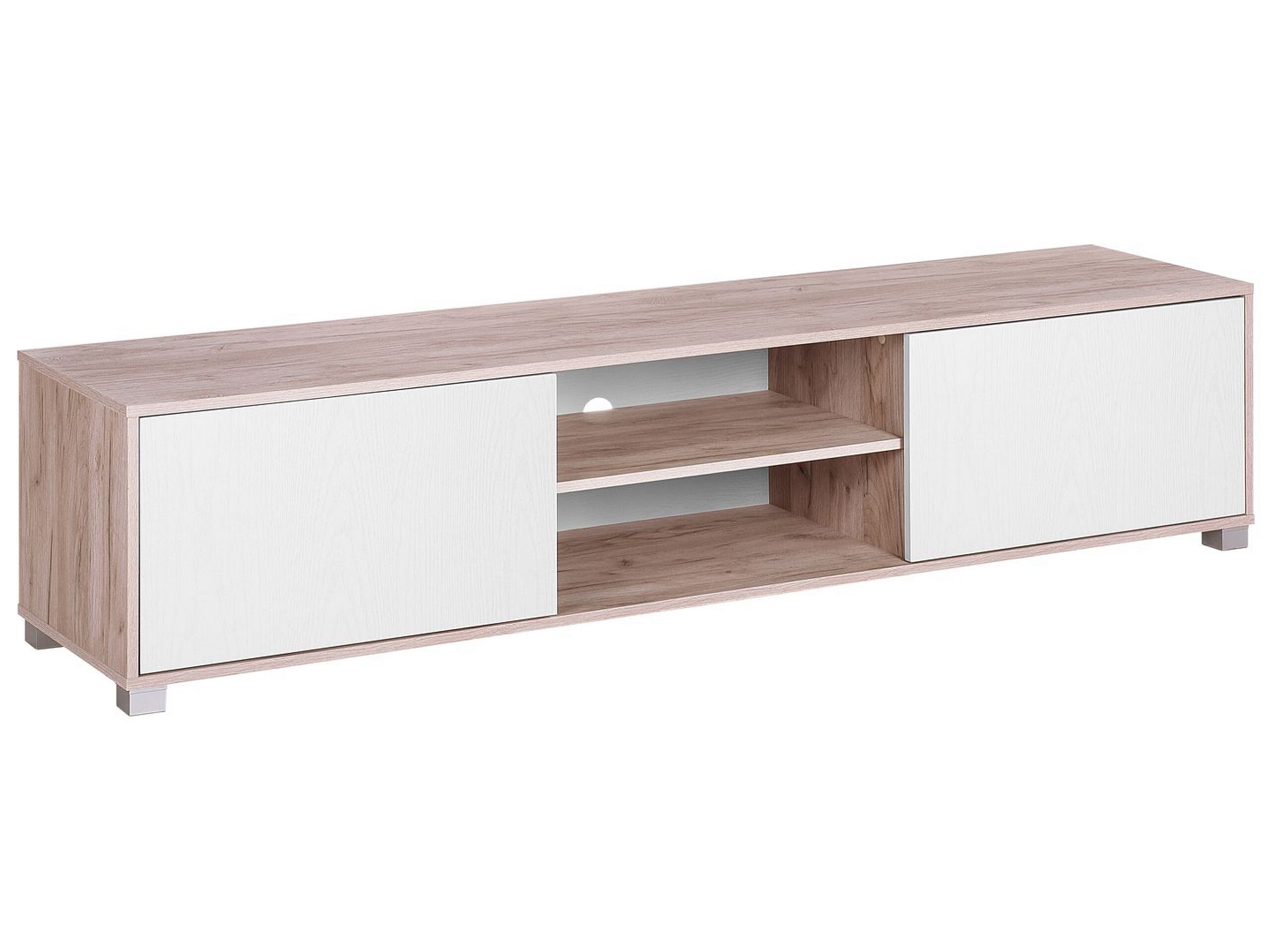 TV Stand Light Wood with White LINCOLN