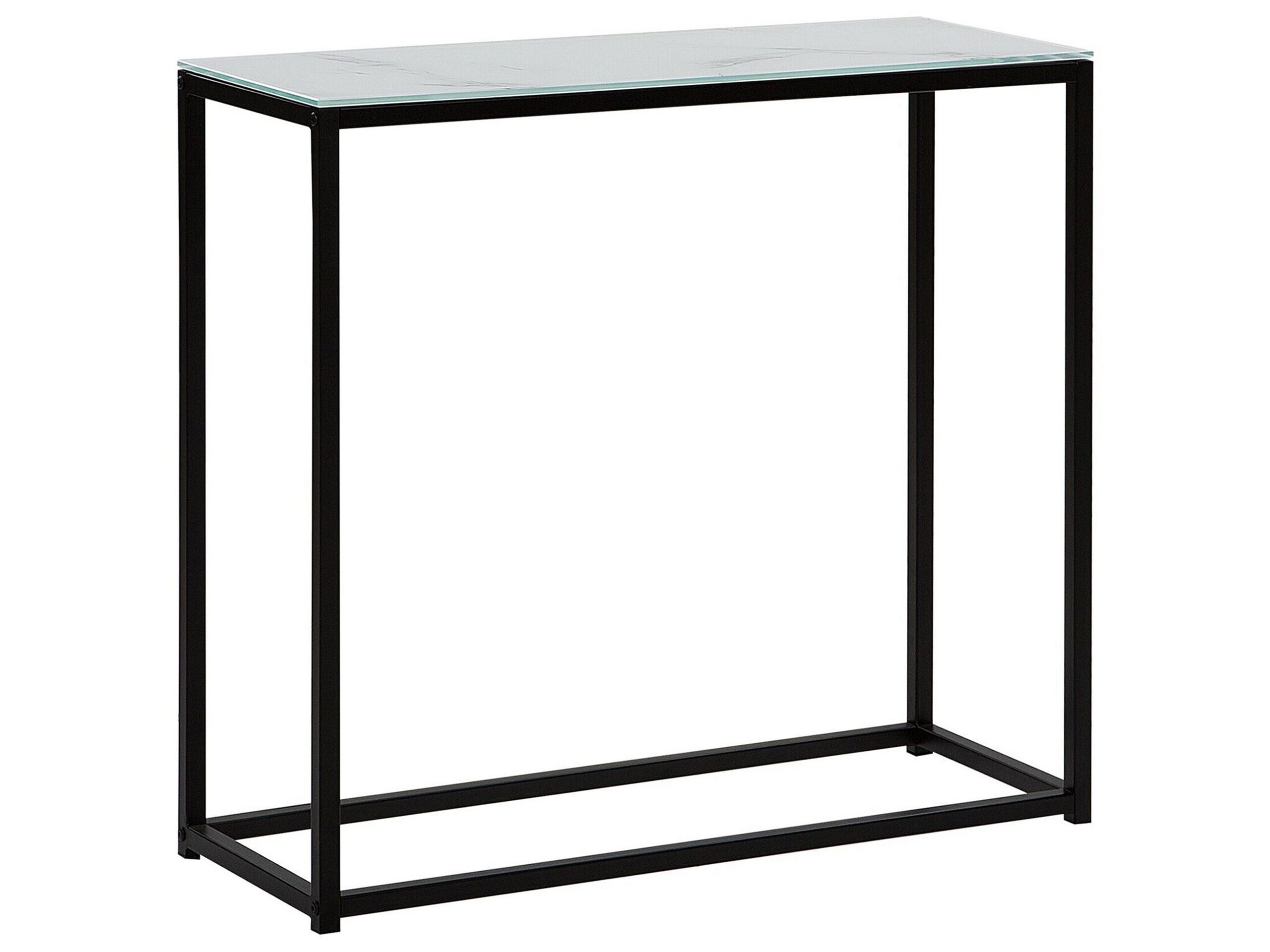 Console Table Marble Effect White with Black