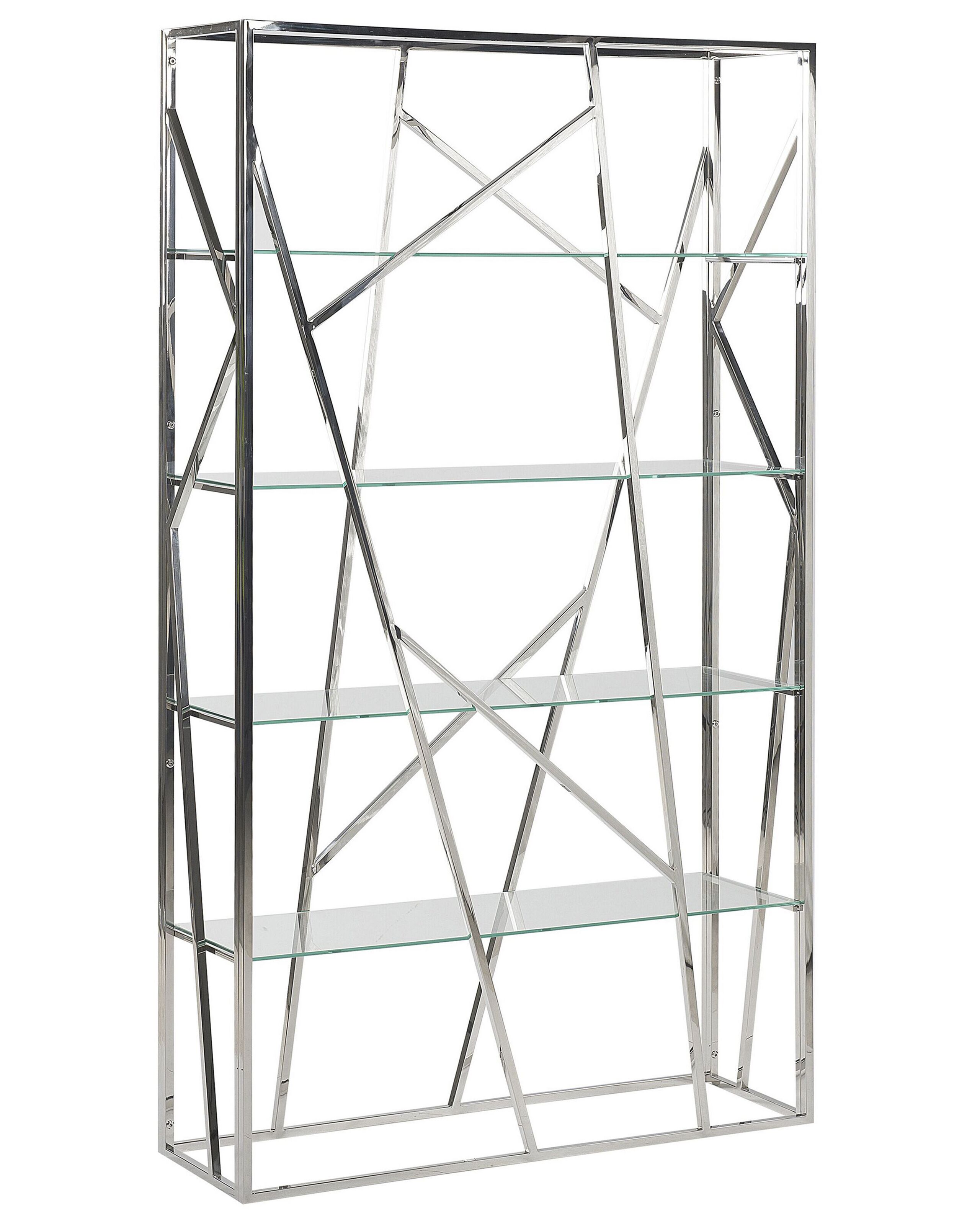 4 Tier Bookcase Metal Silver HOXIE