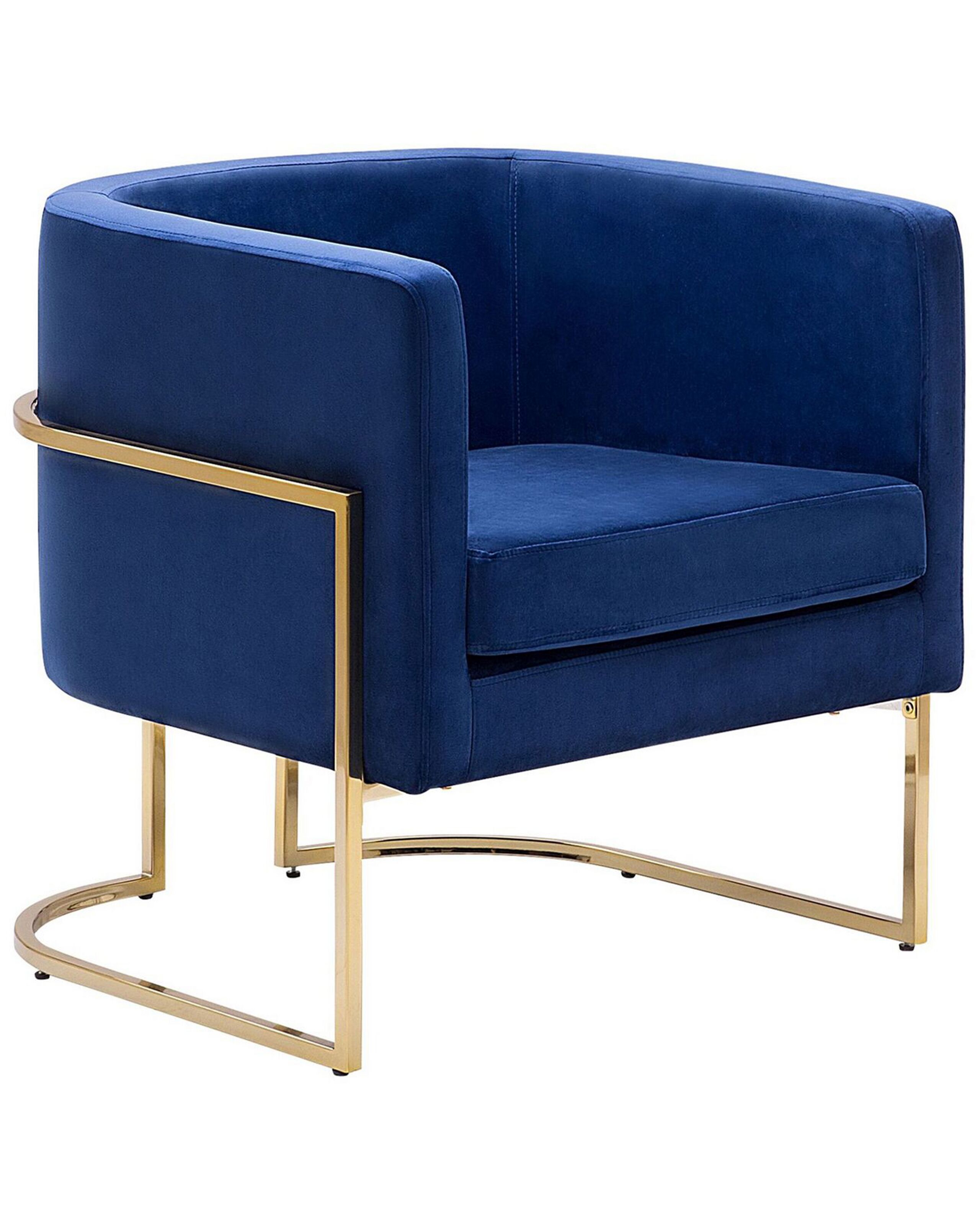 Velvet Armchair Dark Blue SIRKKA