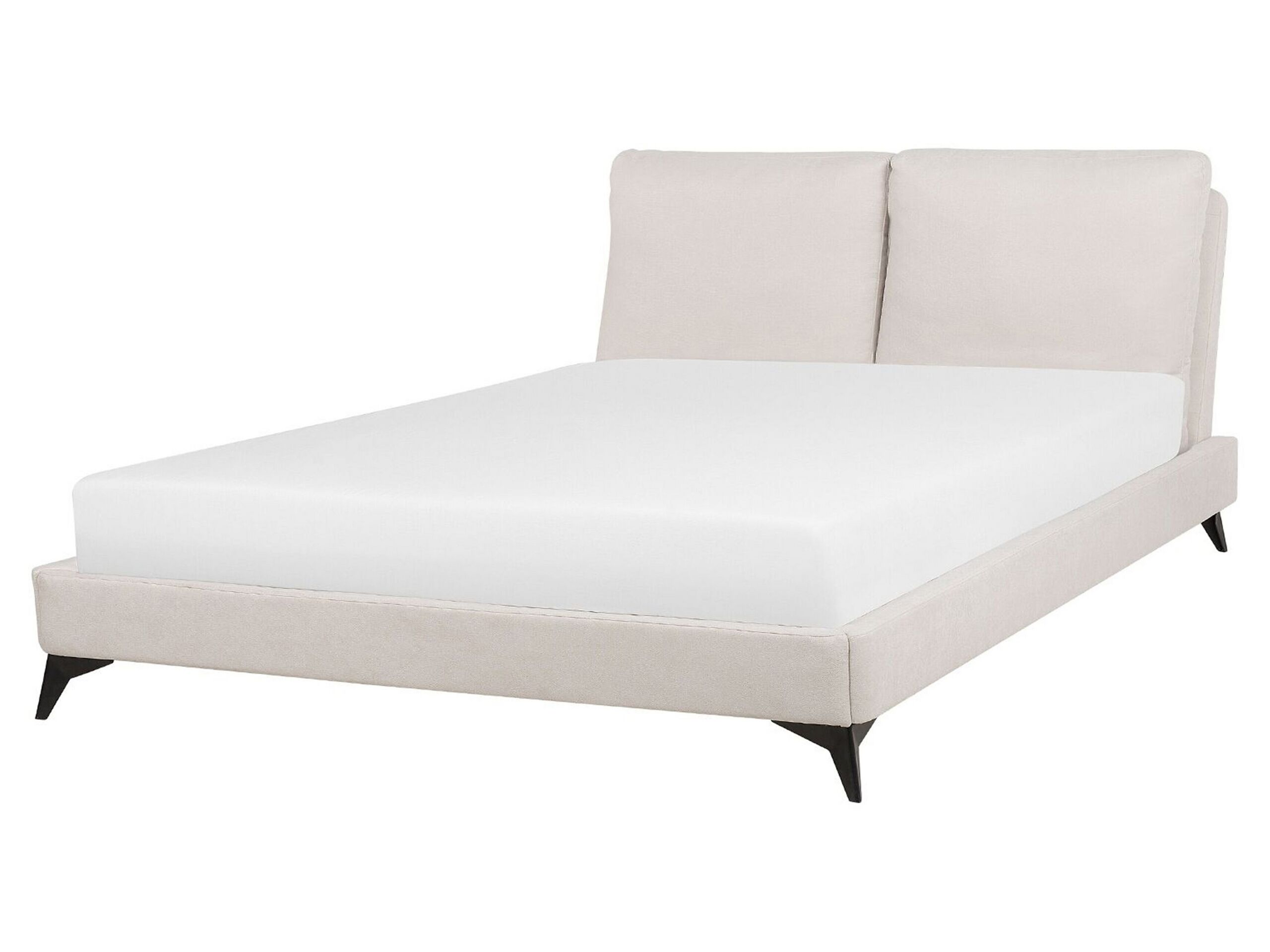 Chenille EU King Size Bed Light Beige MELLE