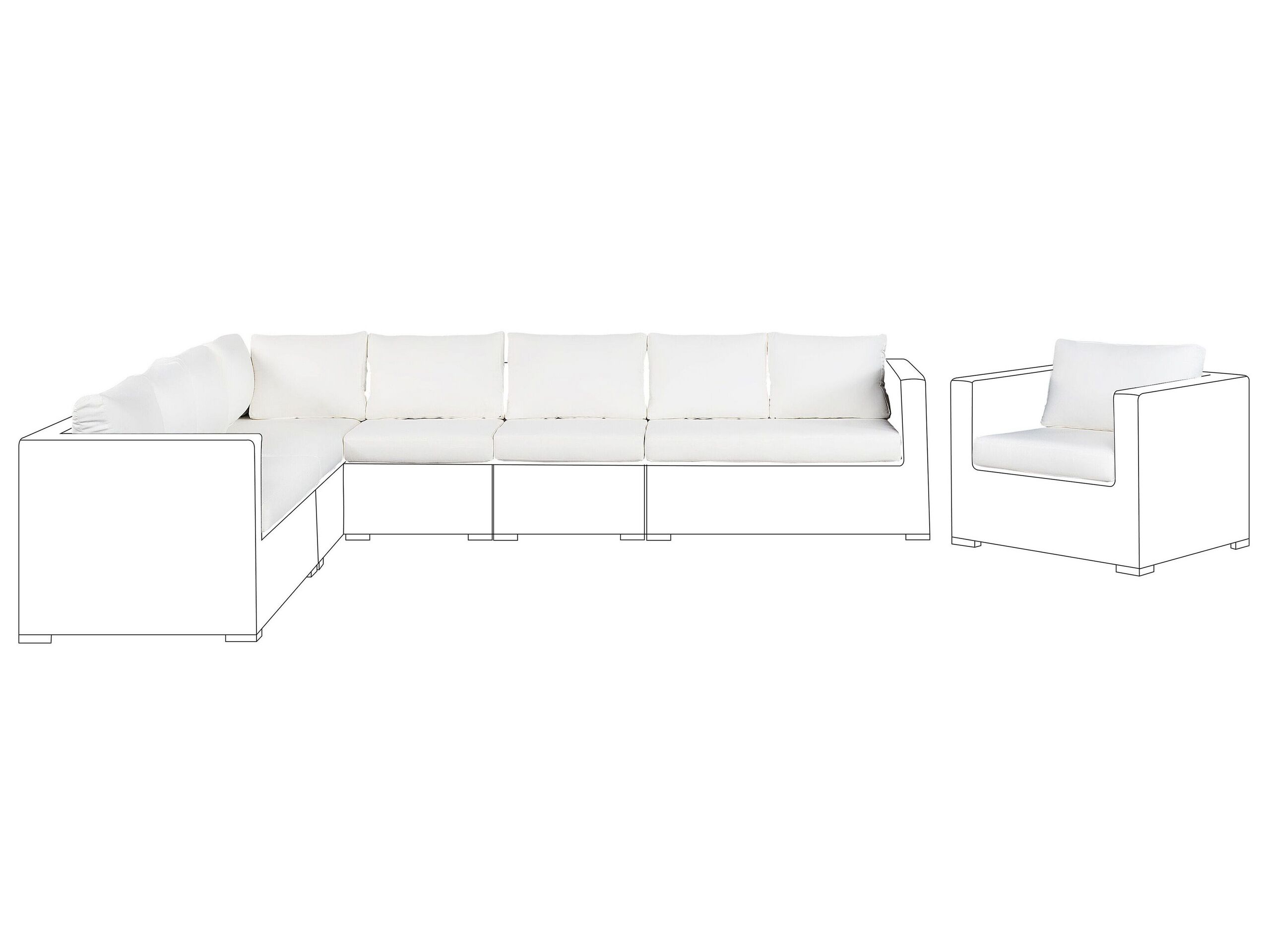Cushion Covers Set for XXL Garden Set Off-White