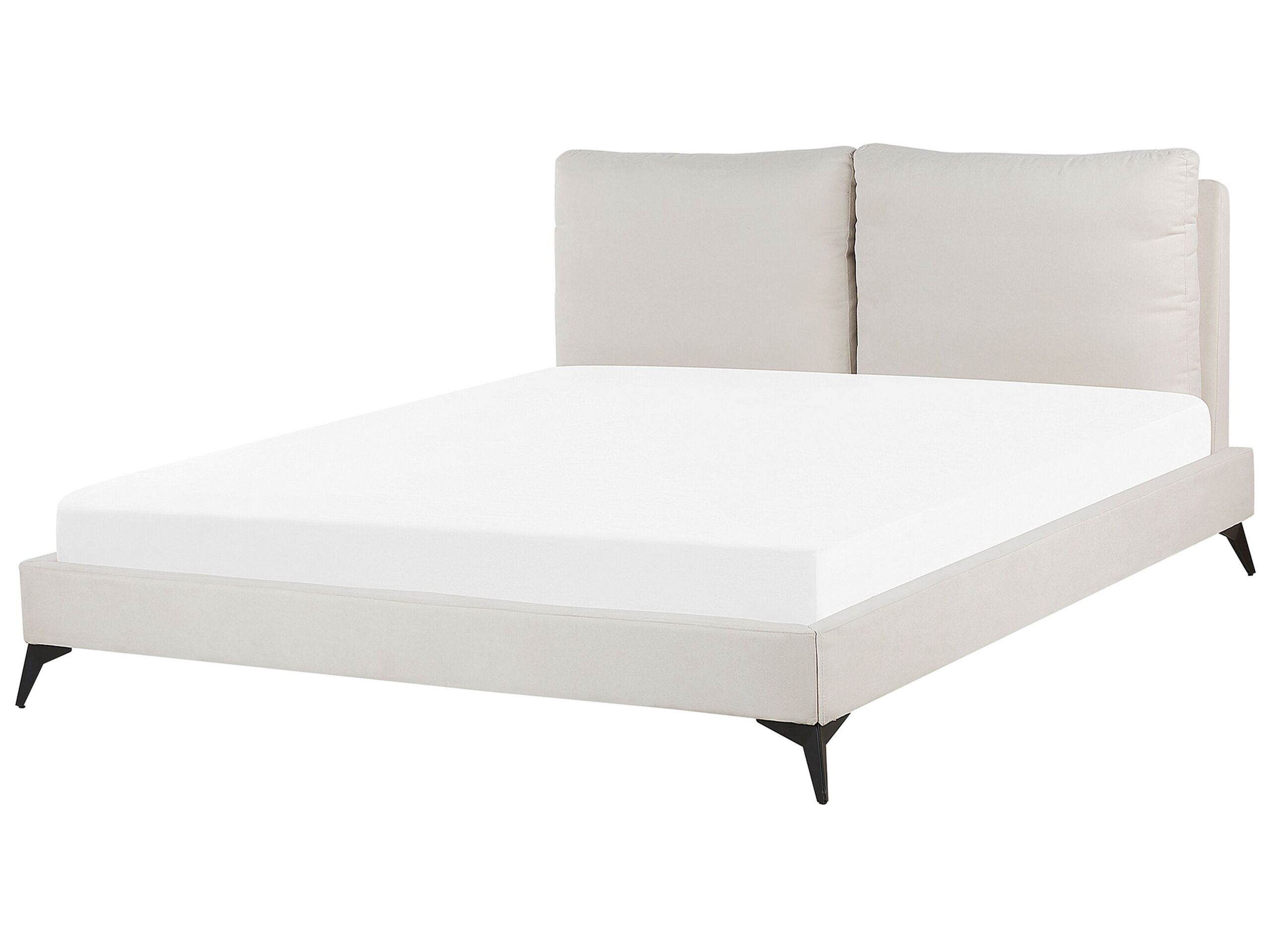 Chenille EU Super King Size Bed Light Beige MELLE