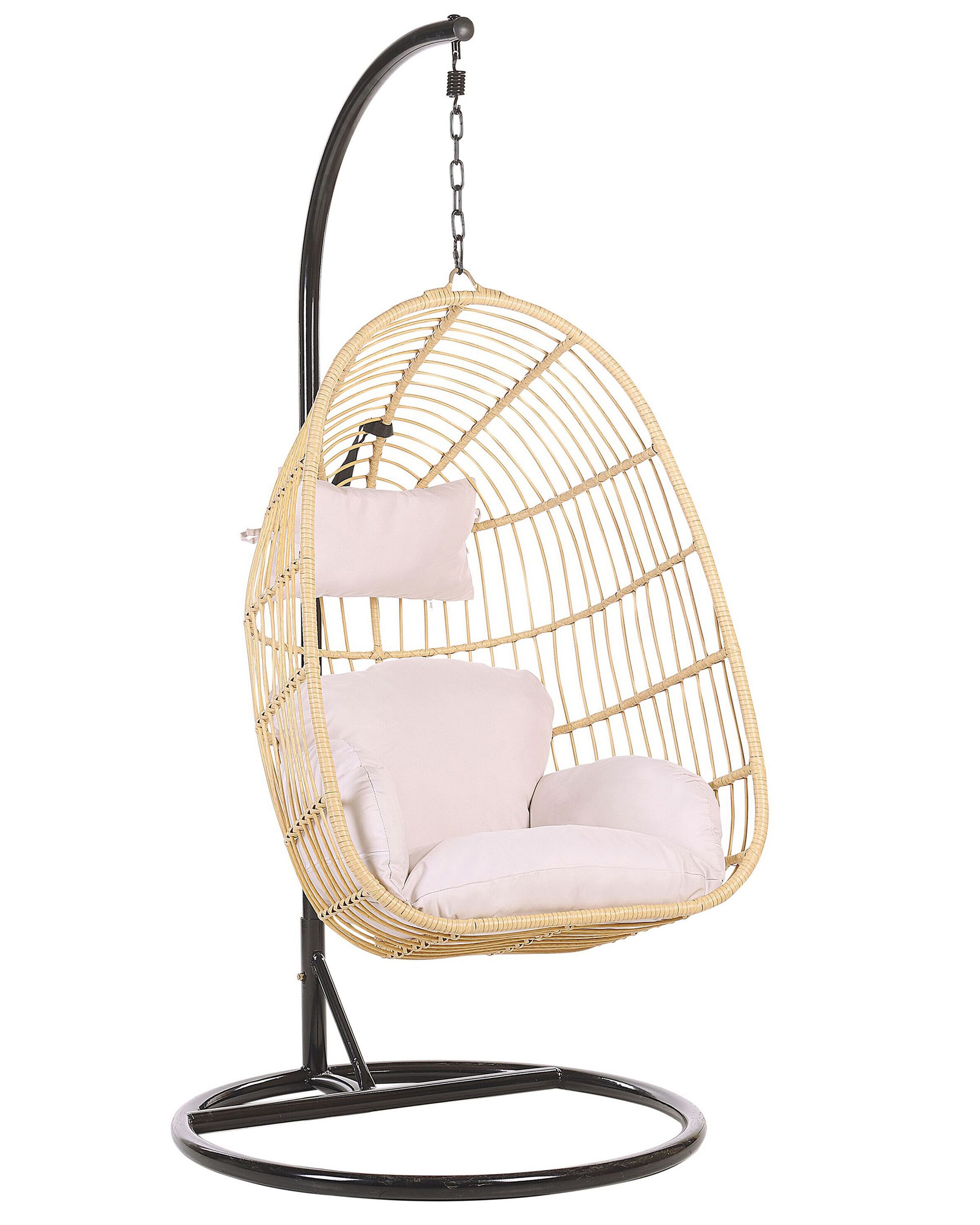 PE Rattan Hanging Chair with Stand Natural CASOLI