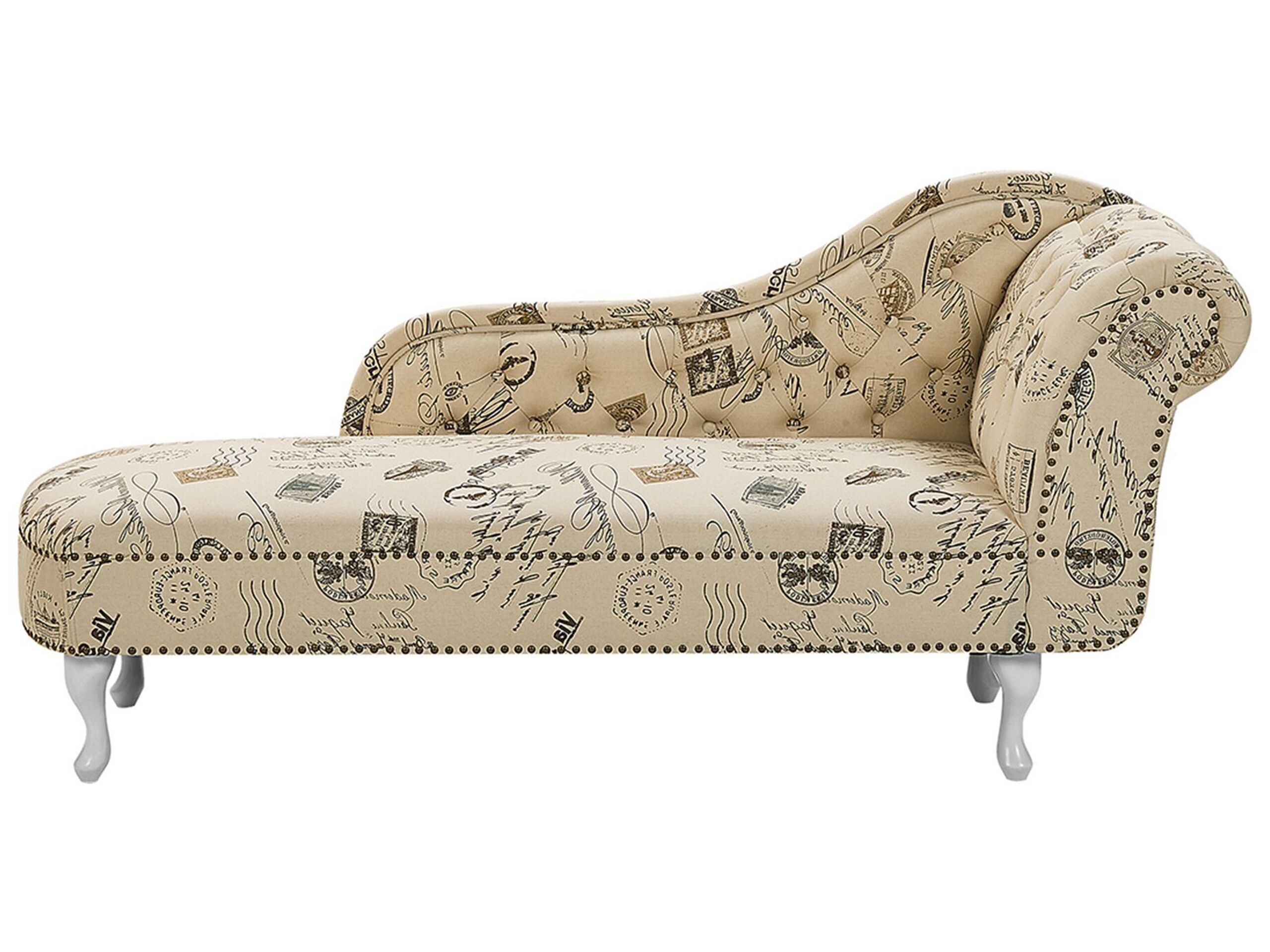 Right Hand Chaise Lounge Print Beige NIMES