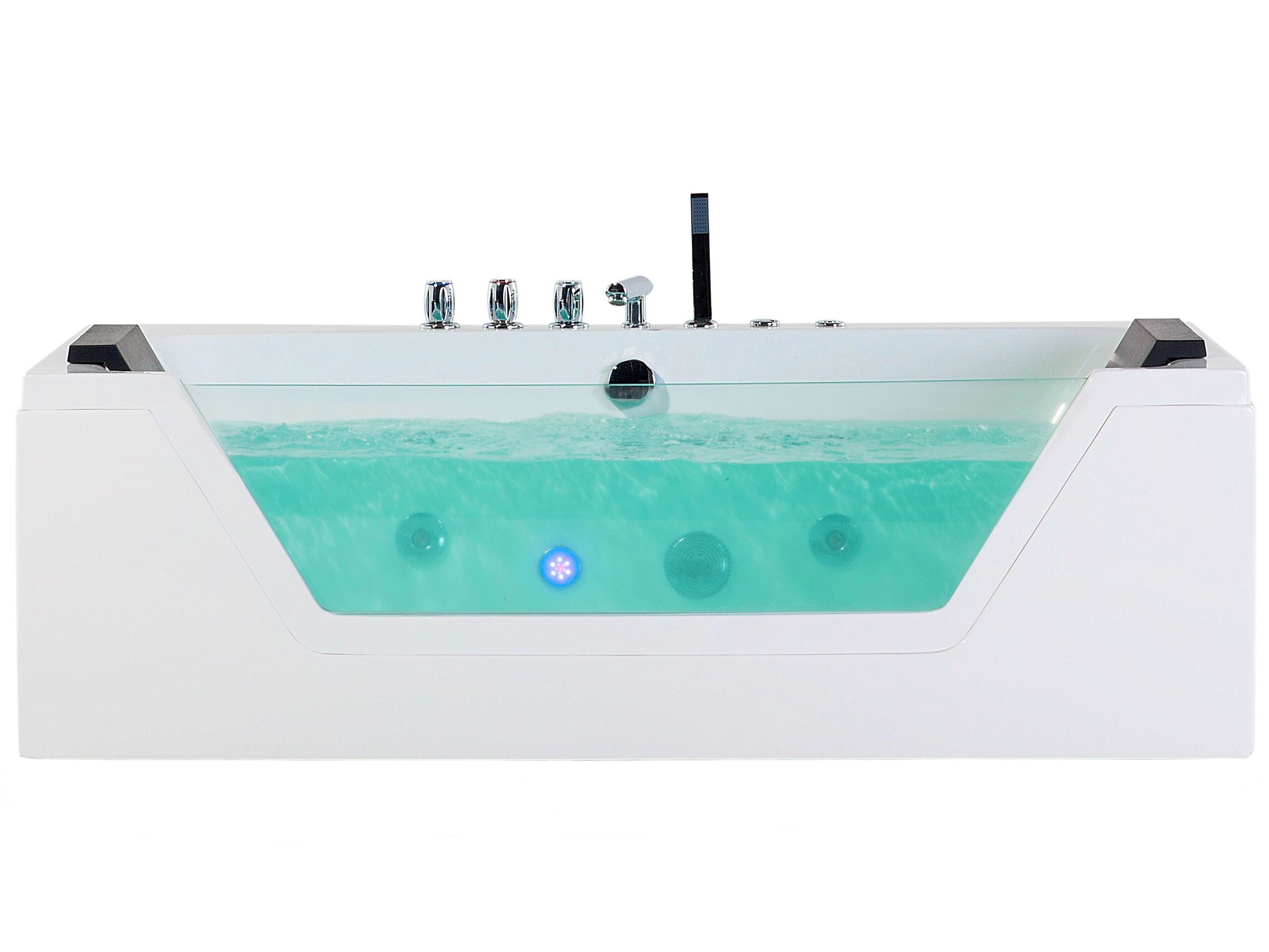 Whirlpool Bath with LED 1620 mm White SAMANA