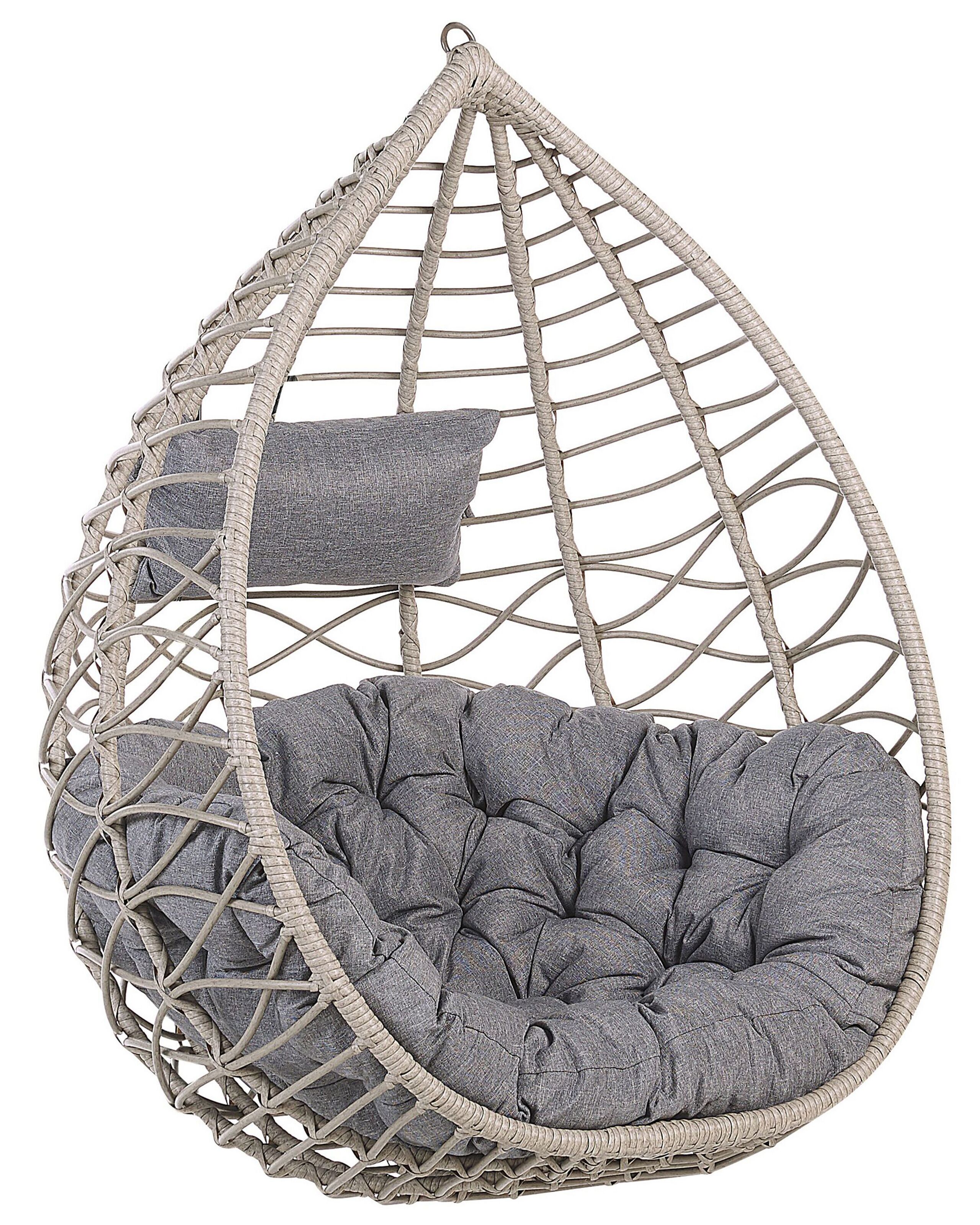 PE Rattan Hanging Chair Grey ARSITA