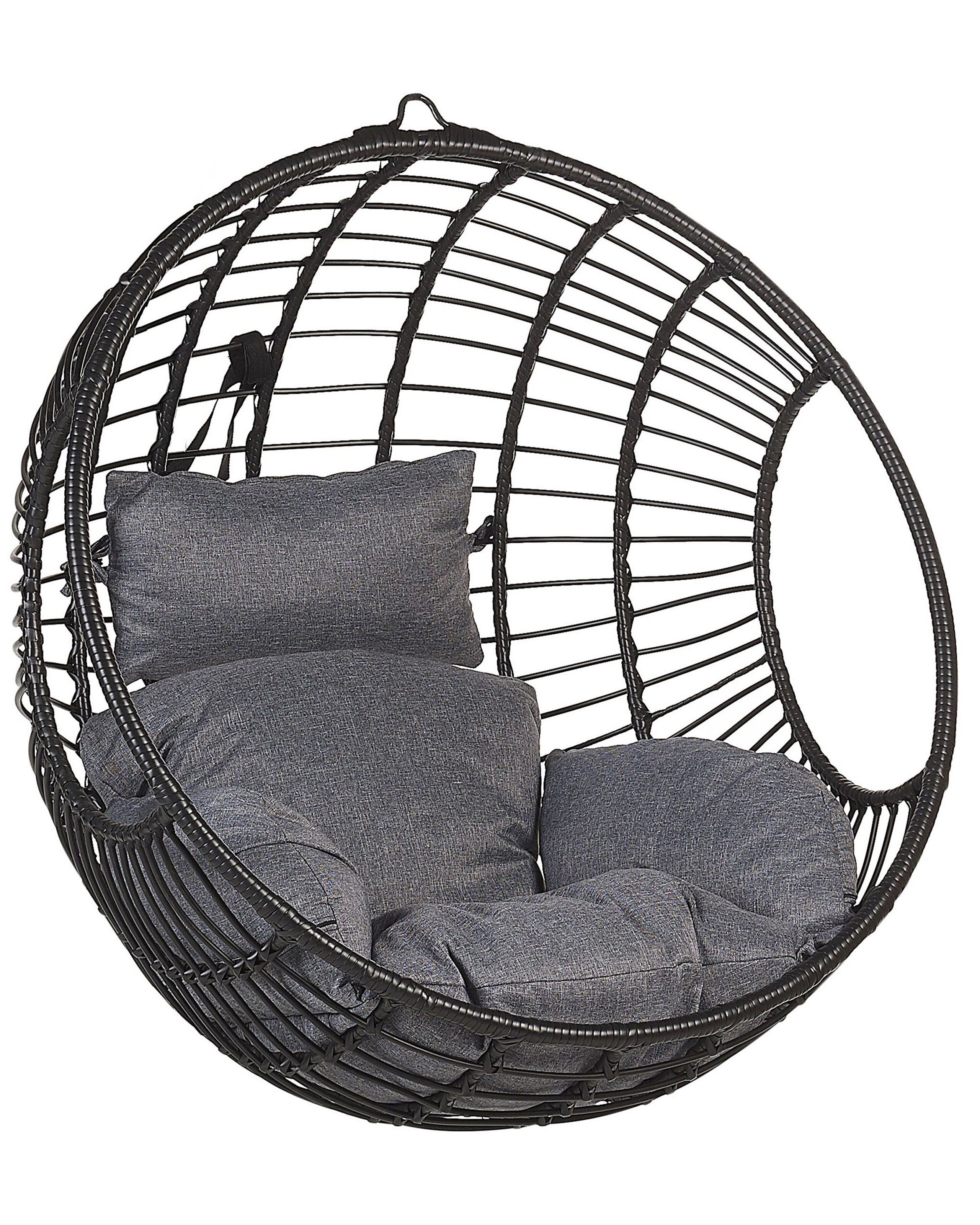 PE Rattan Hanging Chair Black ASPIO