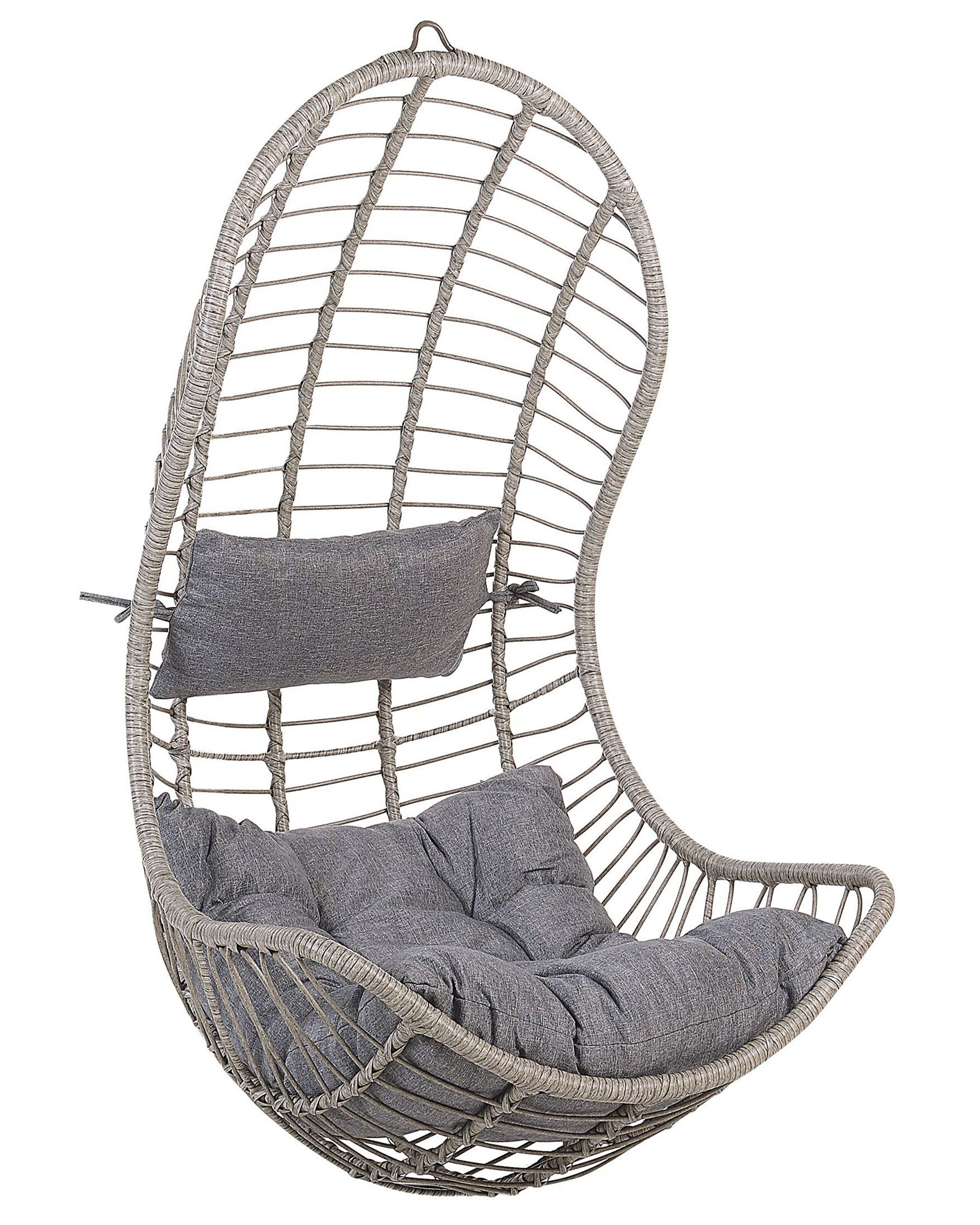 PE Rattan Hanging Chair Grey PINETO