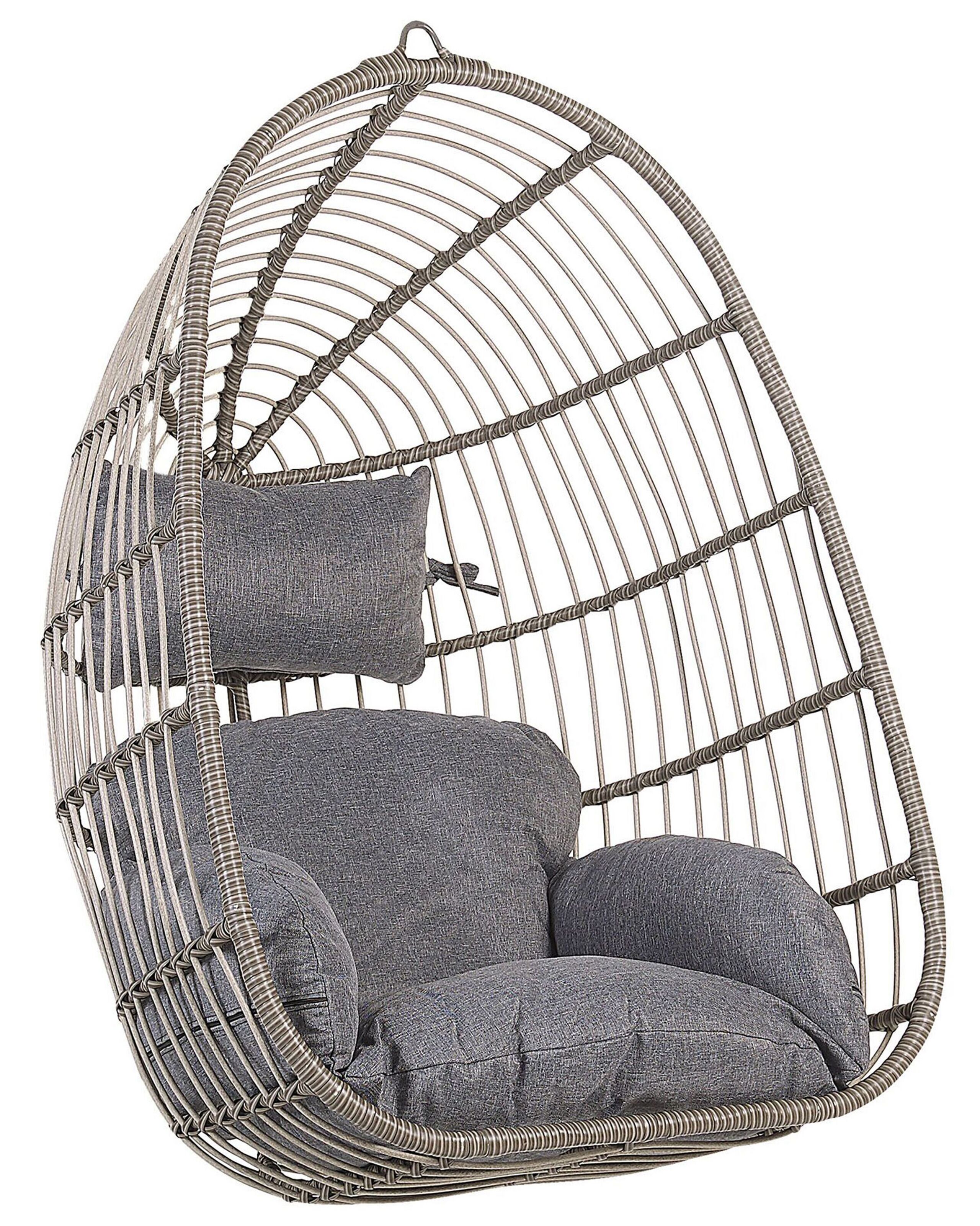PE Rattan Hanging Chair Grey CASOLI