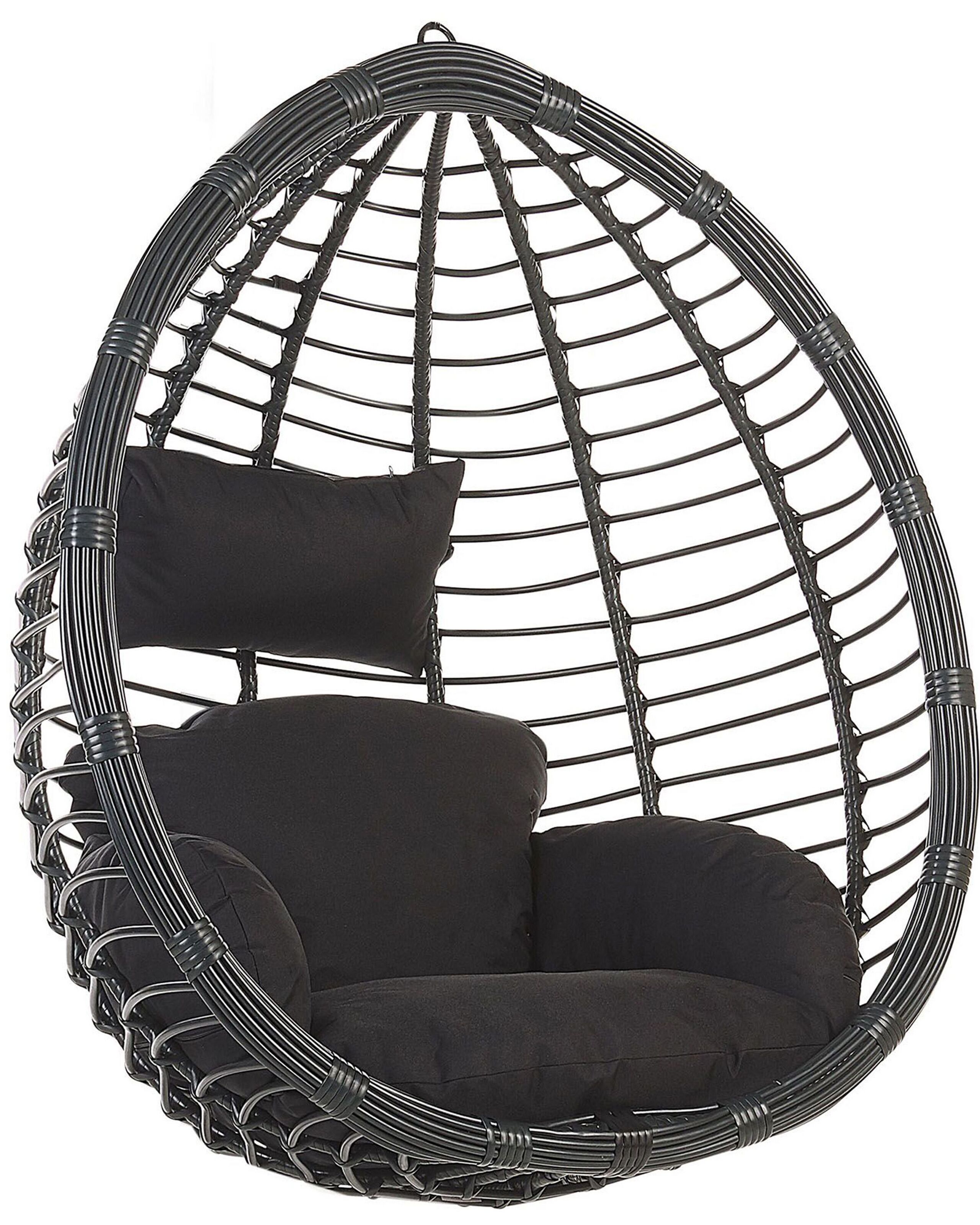 PE Rattan Hanging Chair Black TOLLO
