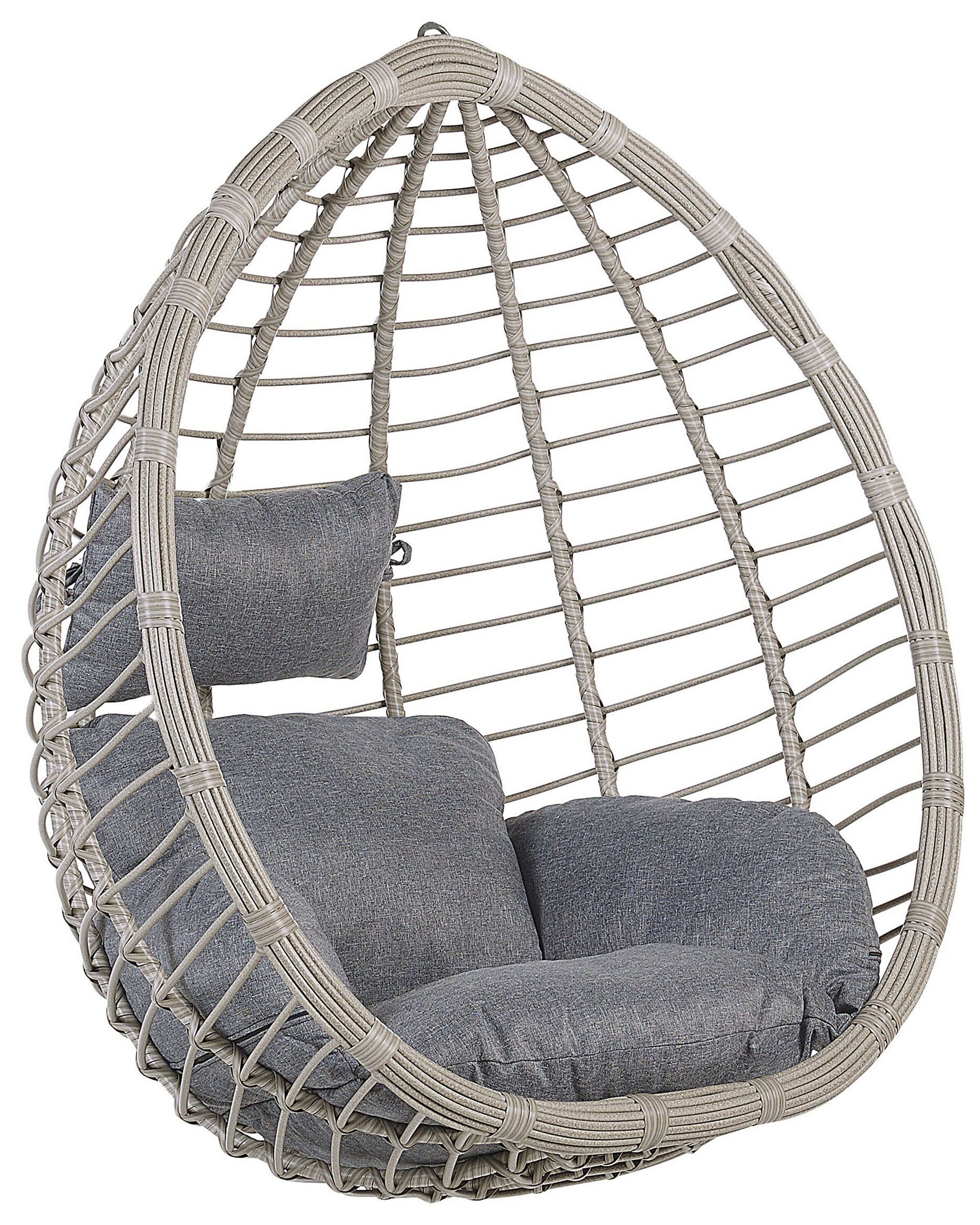 PE Rattan Hanging Chair Grey TOLLO