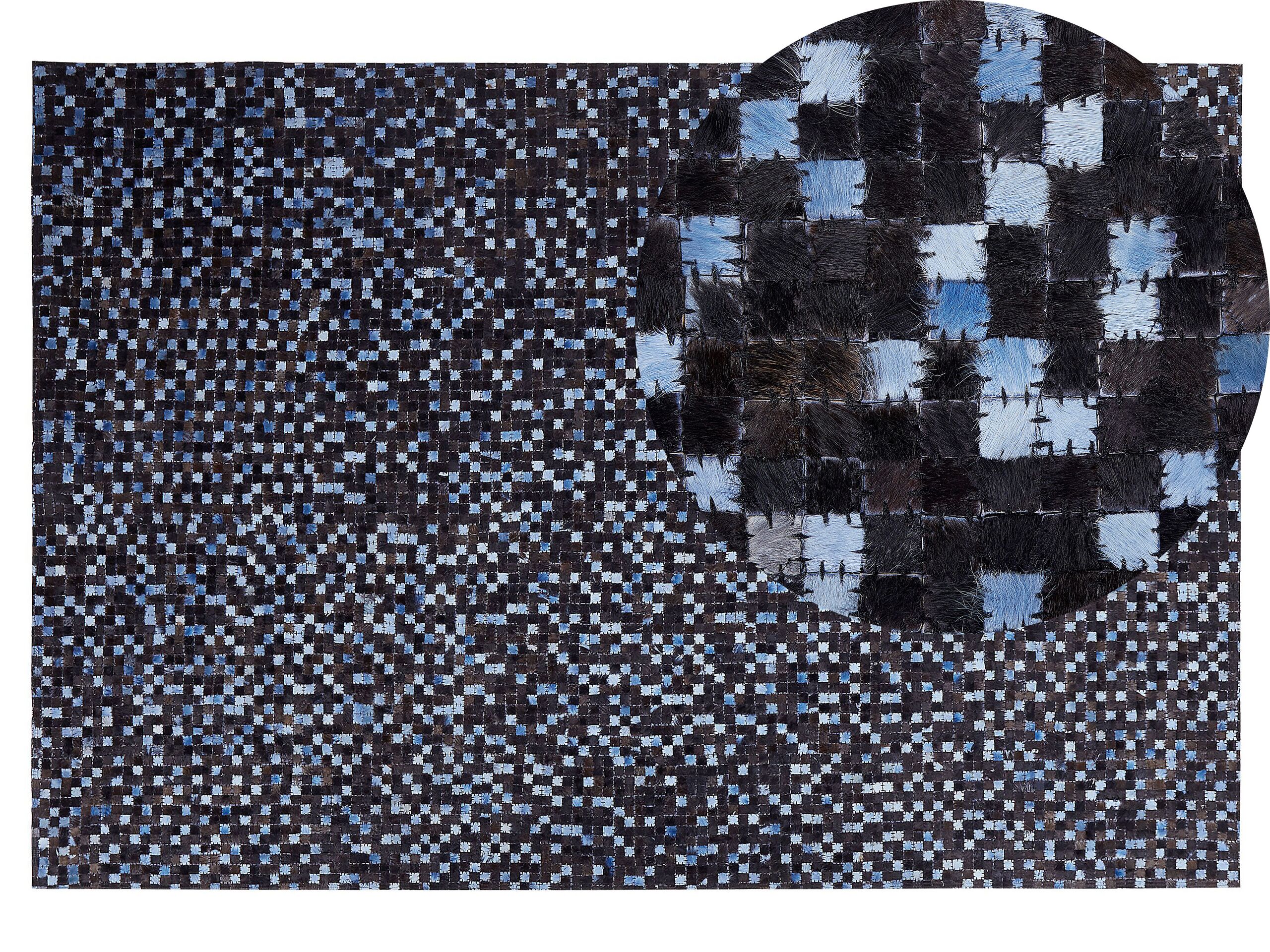 Cowhide Area Rug 140x200cm Brown and Blue