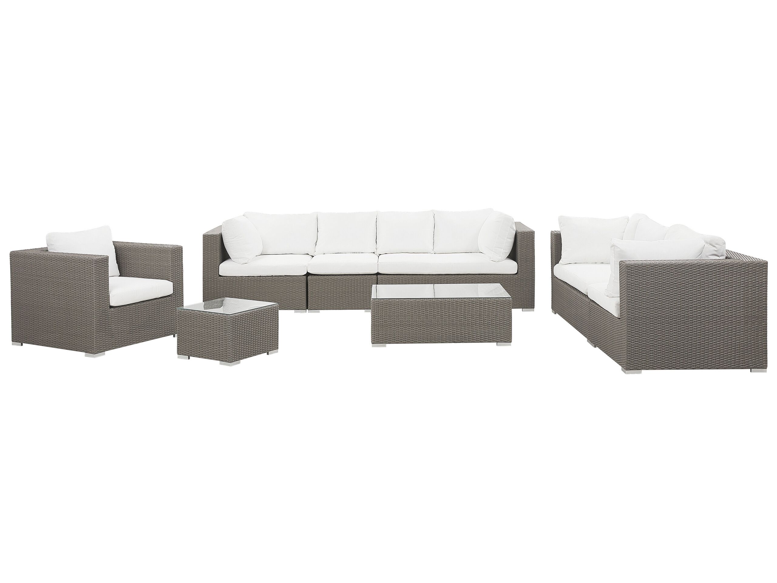 8 Seater PE Rattan Modular Garden Lounge Set Taupe MAESTRO II