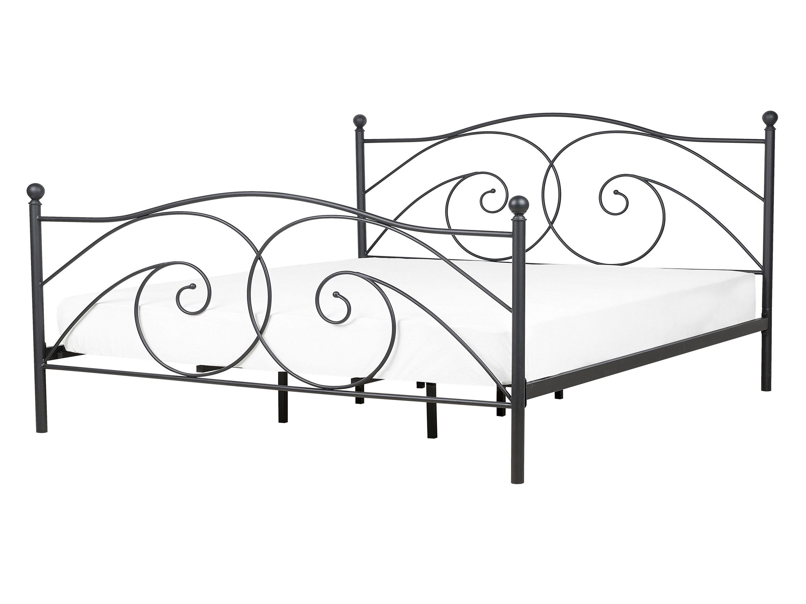 Metal EU Double Size Bed Black DINARD