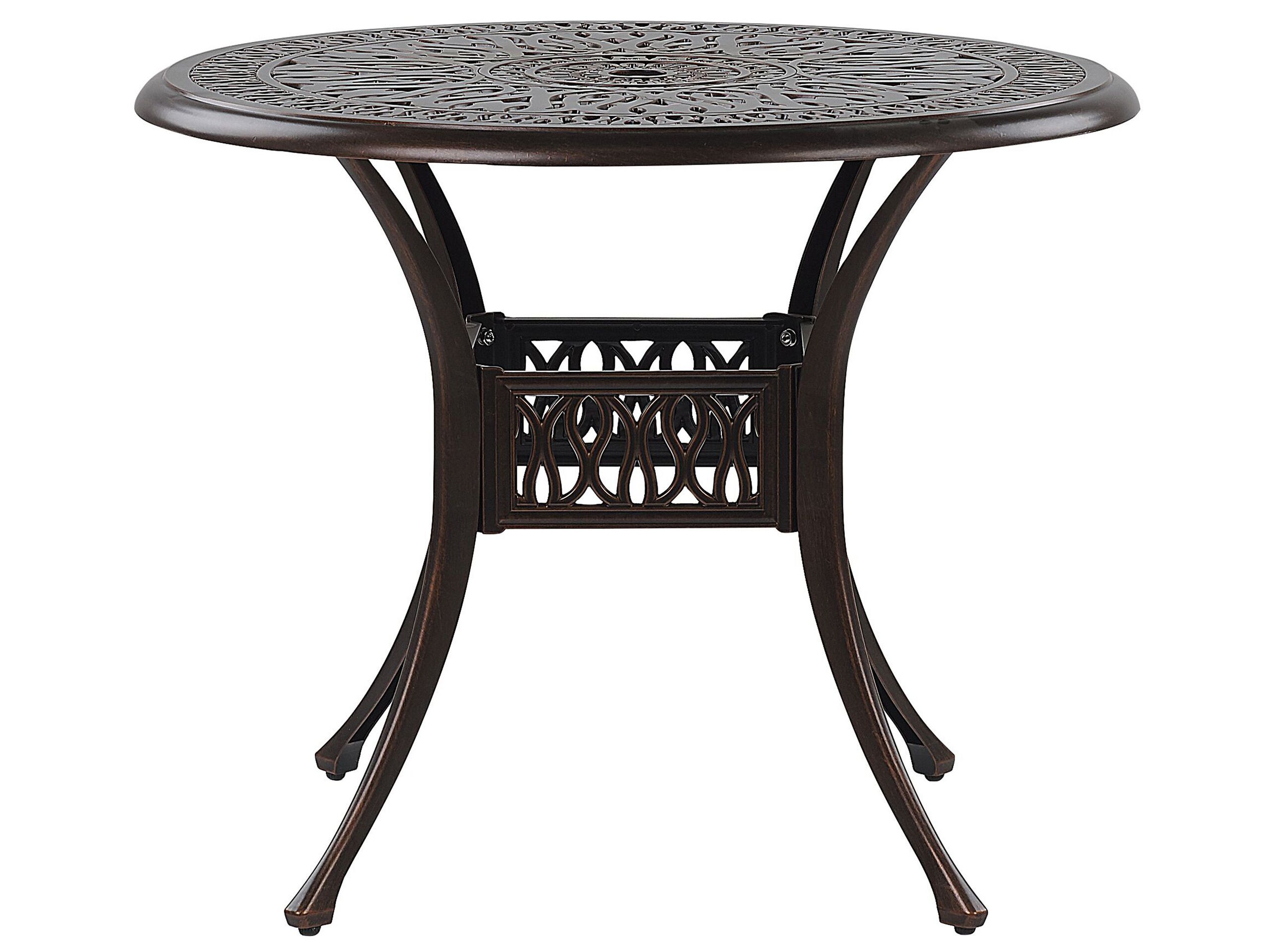 Round Garden Dining Table âŒ€ 90 cm Brown ANCONA
