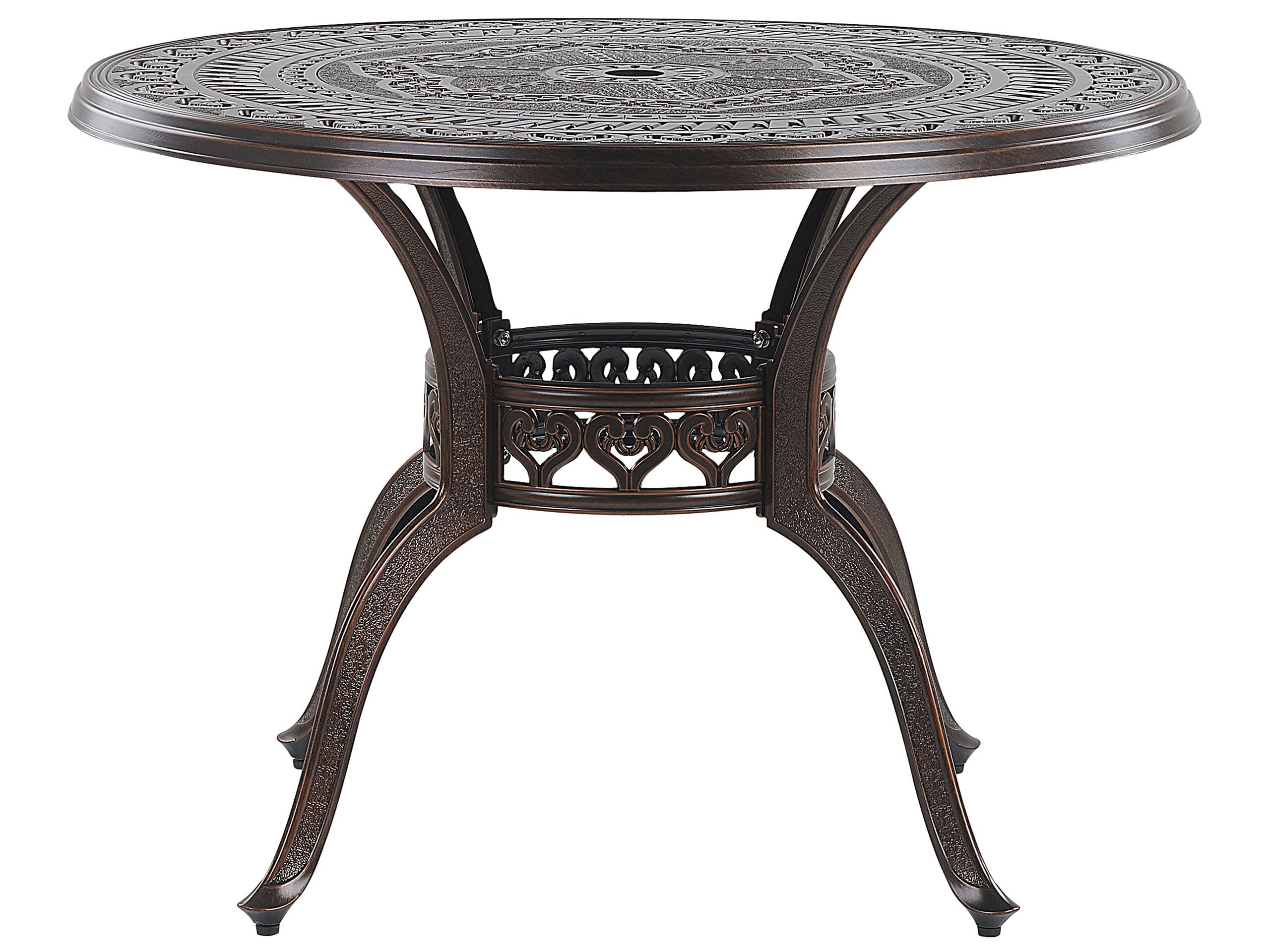 Round Garden Dining Table âŒ€ 102 cm Brown SALENTO