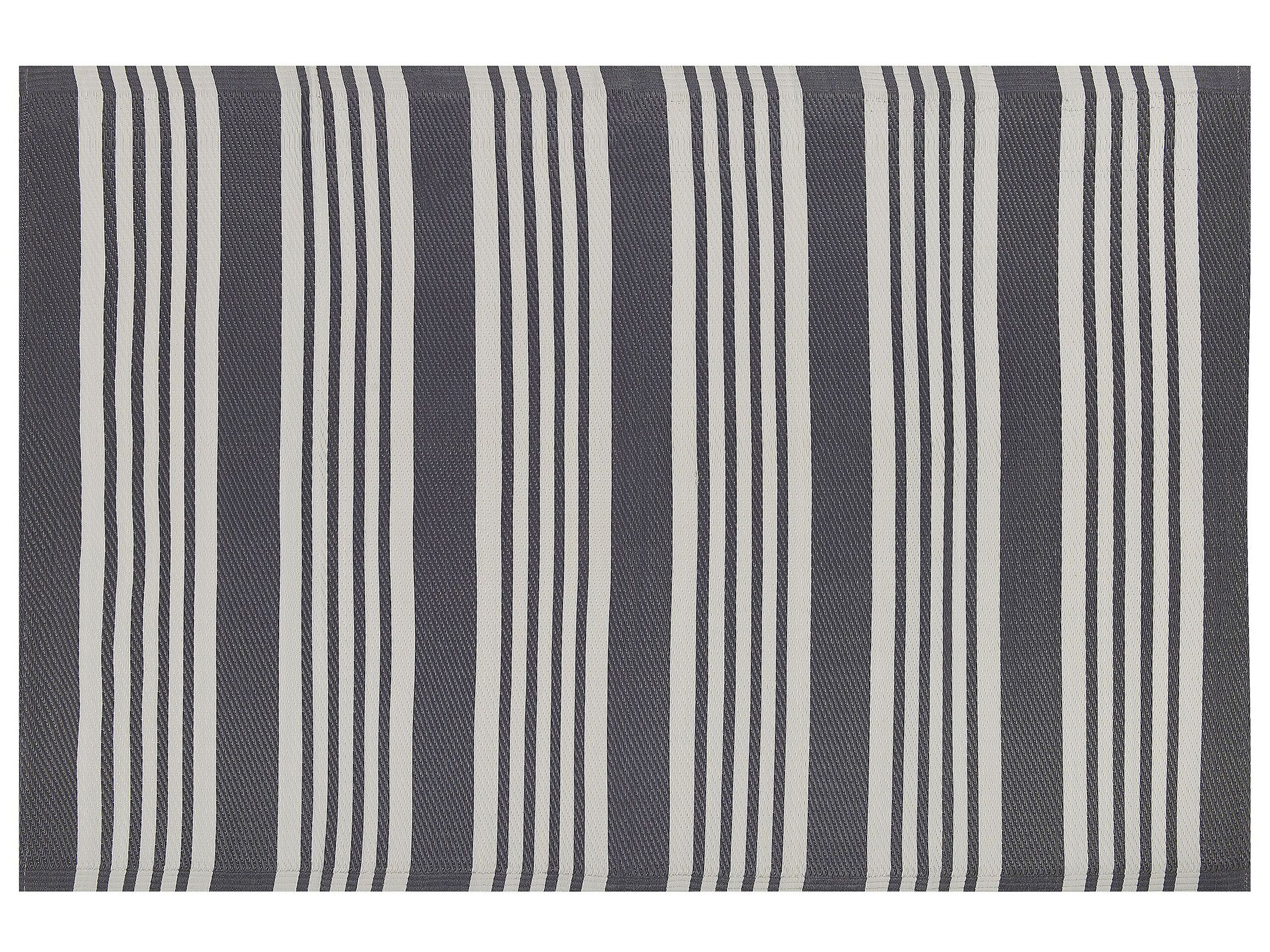 Outdoor Area Rug 120x180cm Black and Light Grey