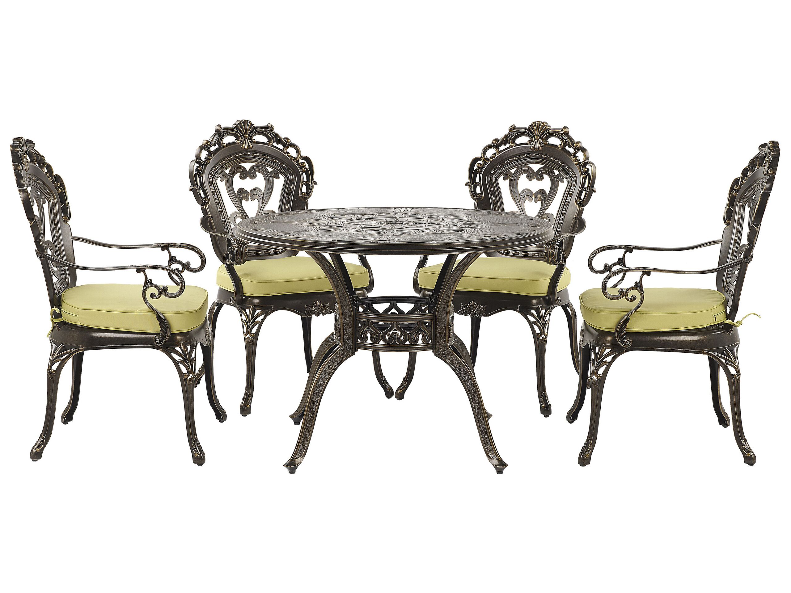 4 Seater Metal Garden Dining Set Brown SAPRI