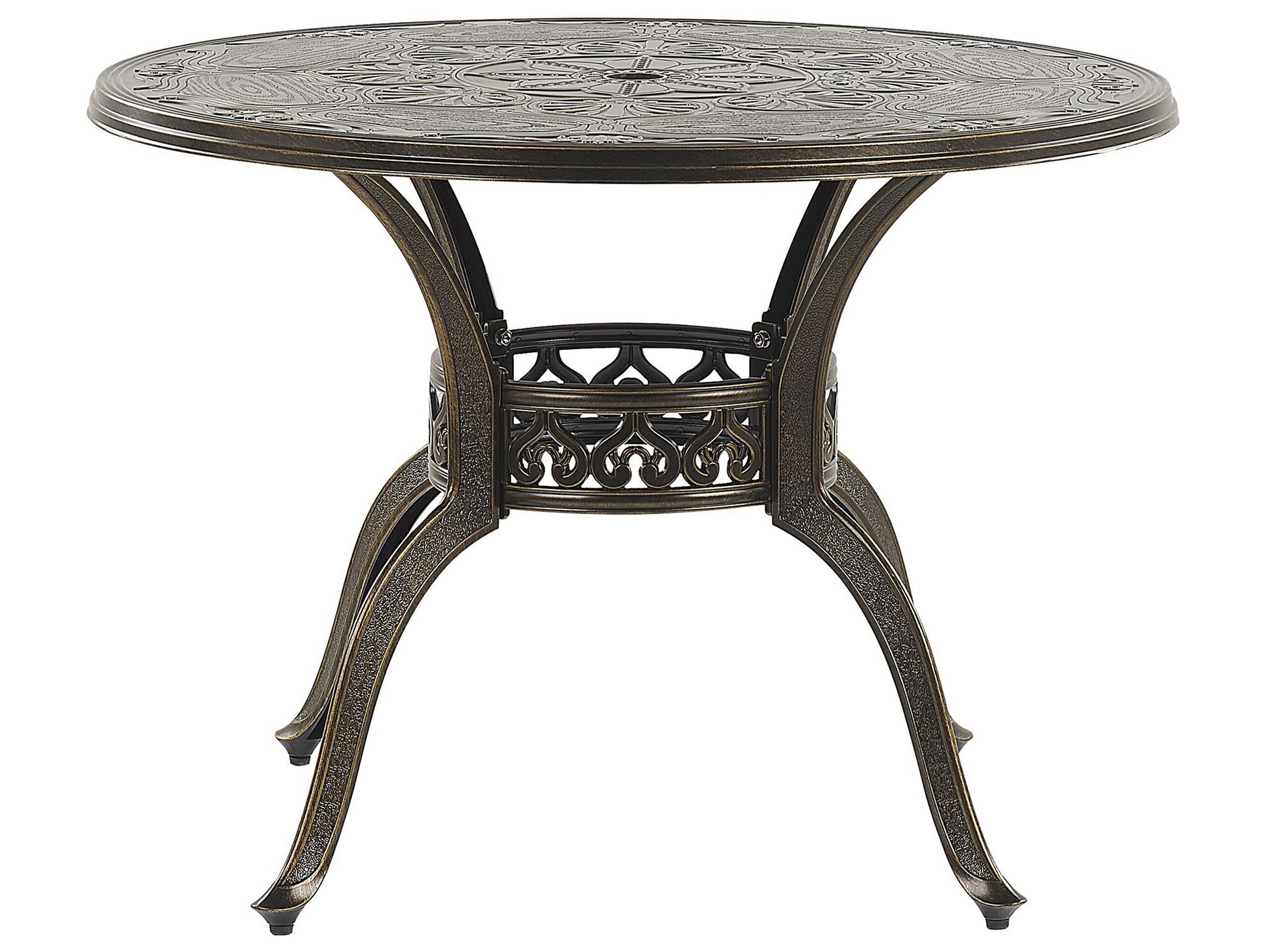 Round Garden Dining Table âŒ€ 100 cm Brown SAPRI