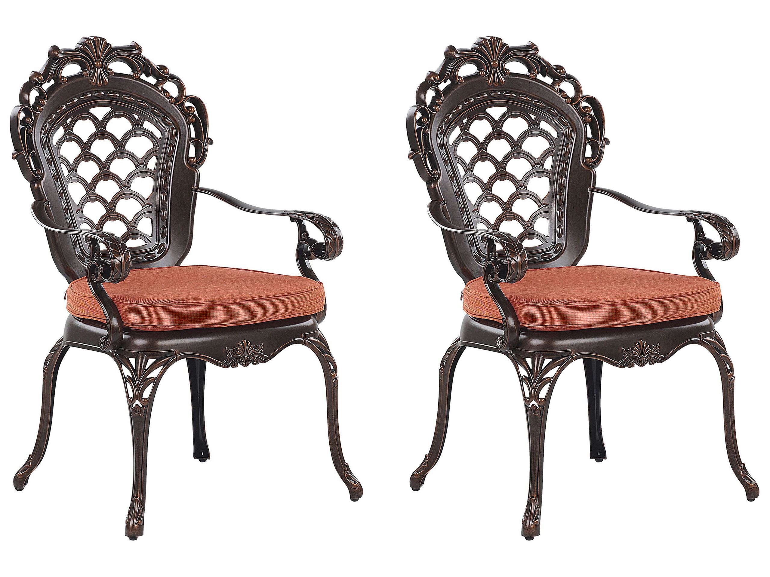 Set of 2 Garden Chairs Brown LIZZANO