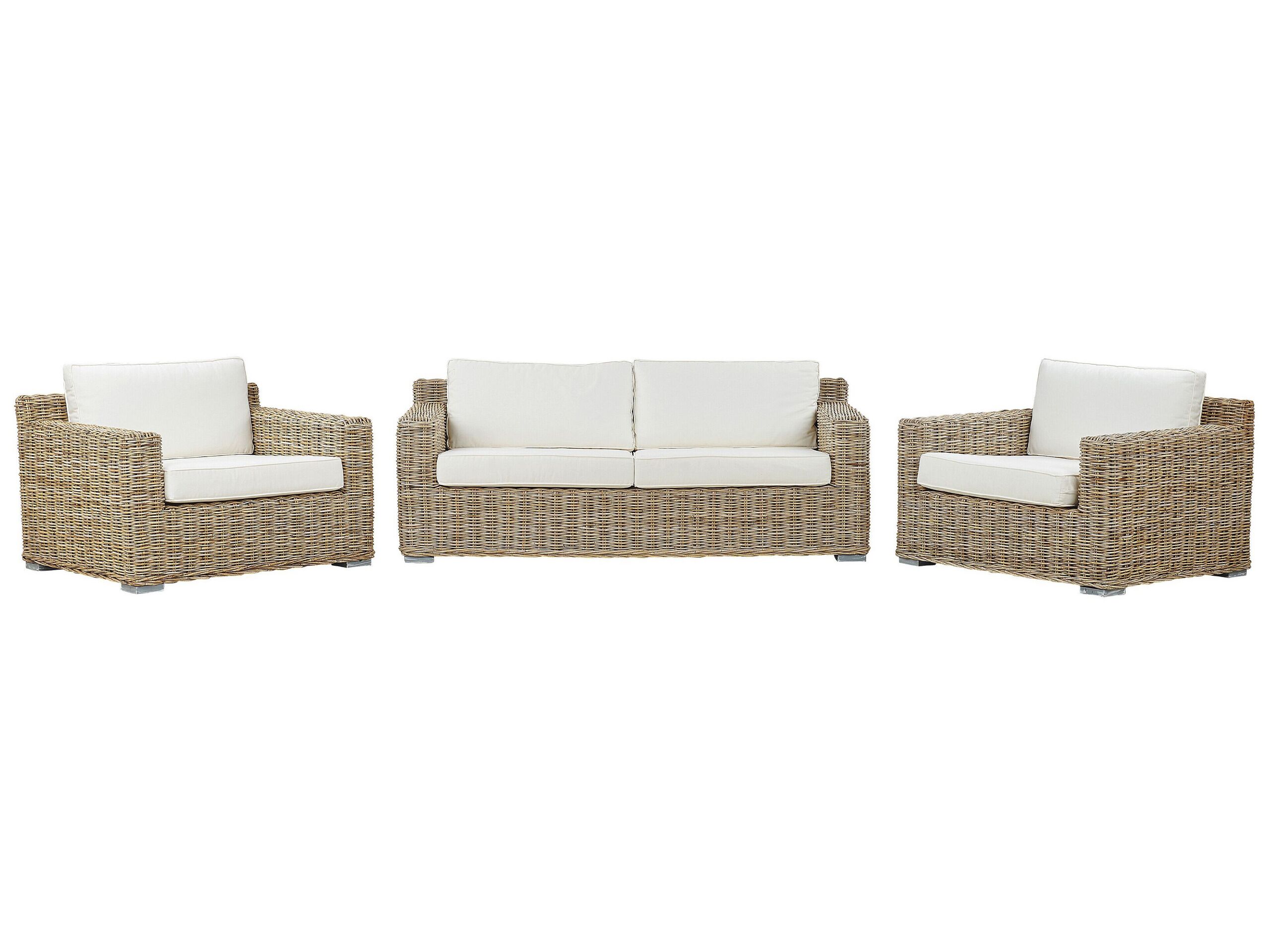 4 Seater Rattan Garden Sofa Set Natural ARDEA
