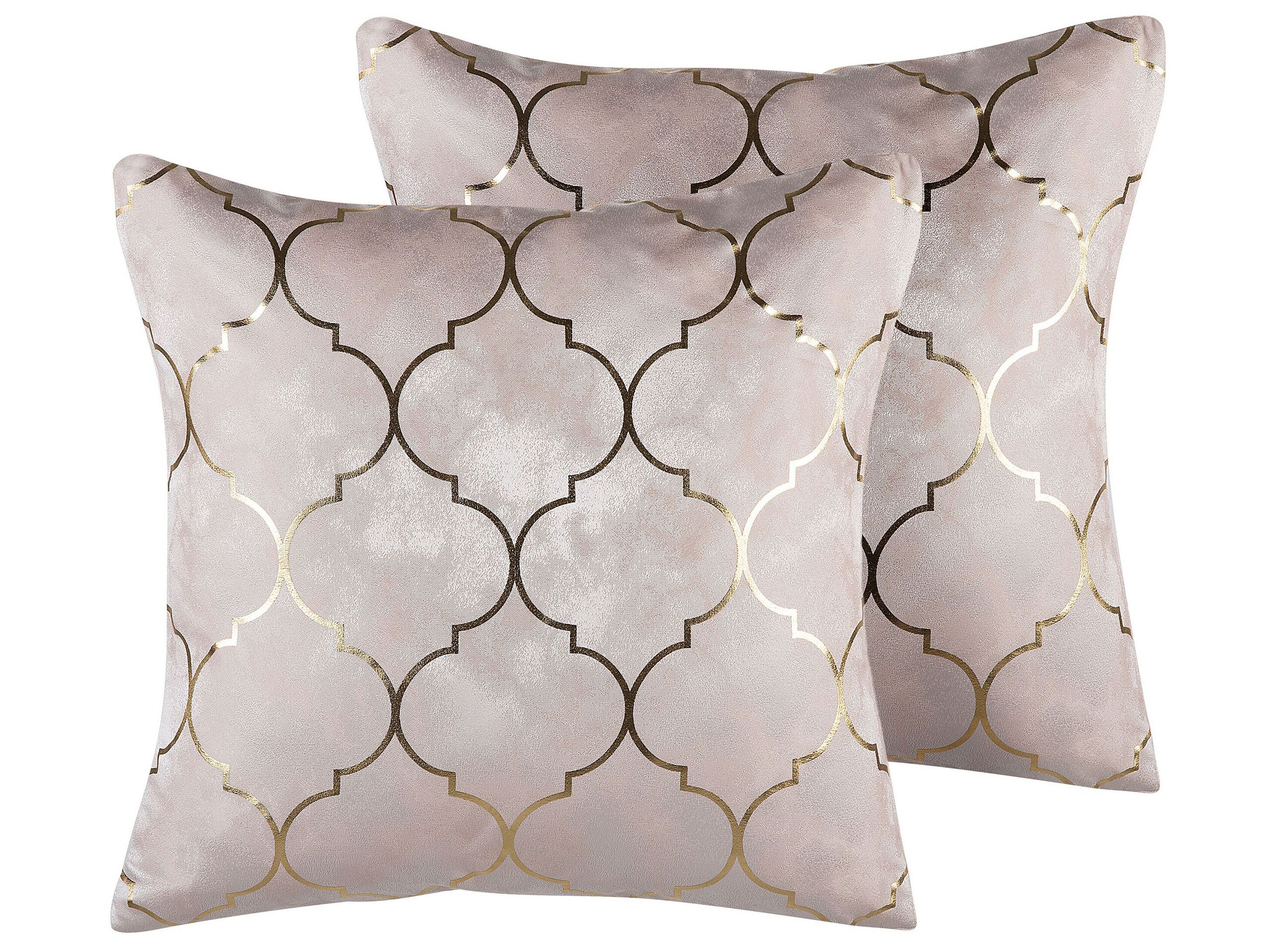 Set of 2 Cushions Moroccan Pattern 45x45cm Pink